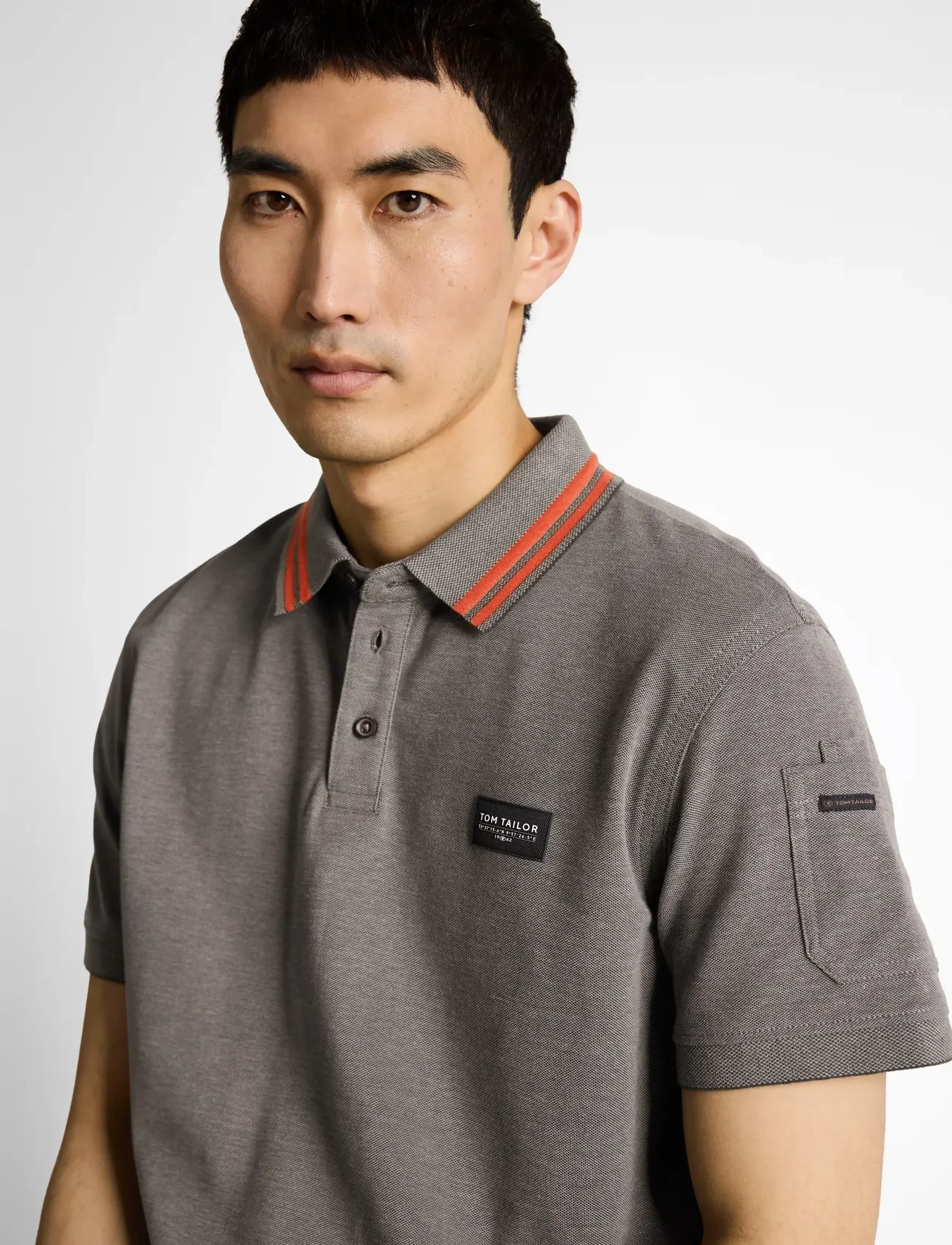 Tom Tailor - detailed polo - kortærmede poloer - olive green grey two tone - 4