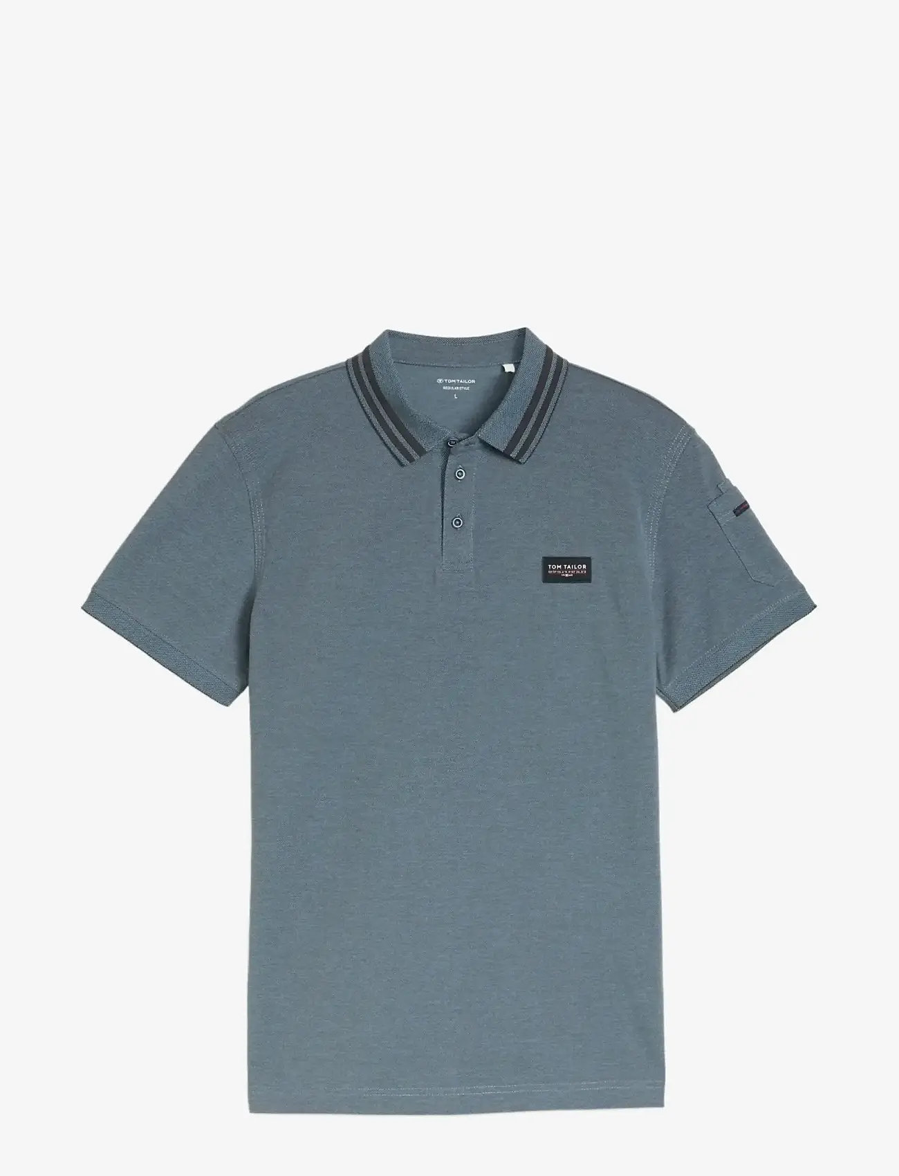 Tom Tailor - detailed polo - madalaimad hinnad - blue grey two tone - 1