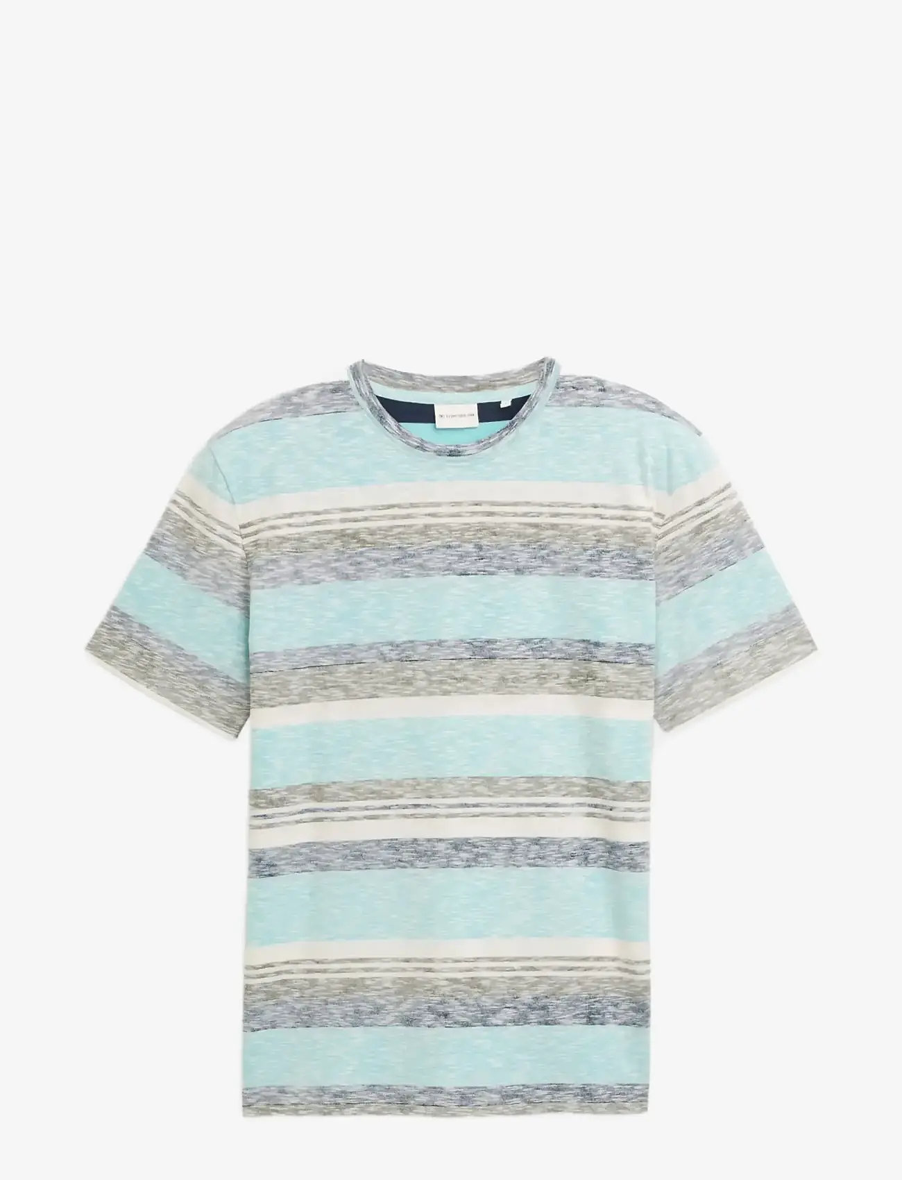 Tom Tailor - inside printed stripe t-shirt - kurzärmelig - river teal multi color stripe - 1