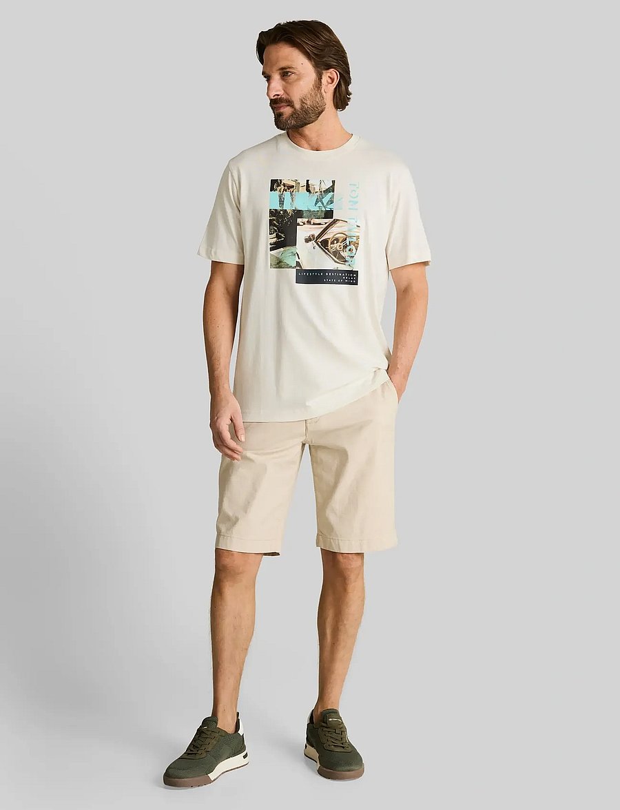 Tom Tailor - photoprint t-shirt - lühikeste varrukatega t-särgid - gardenia white - 0