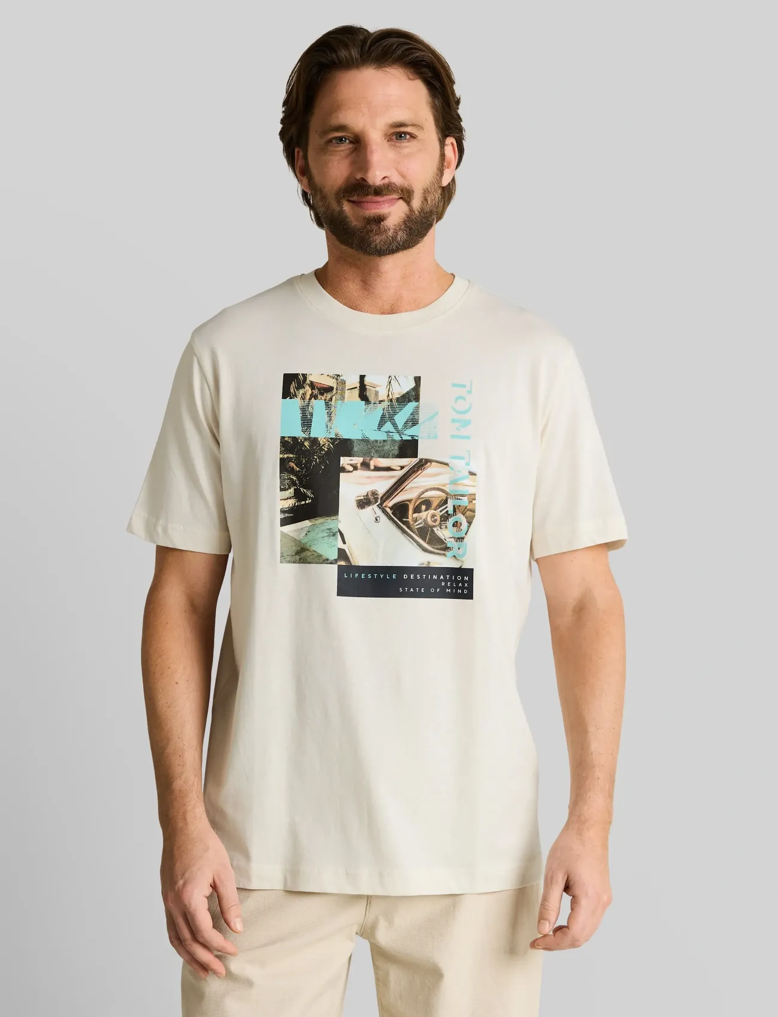 Tom Tailor - photoprint t-shirt - kurzärmelig - gardenia white - 4