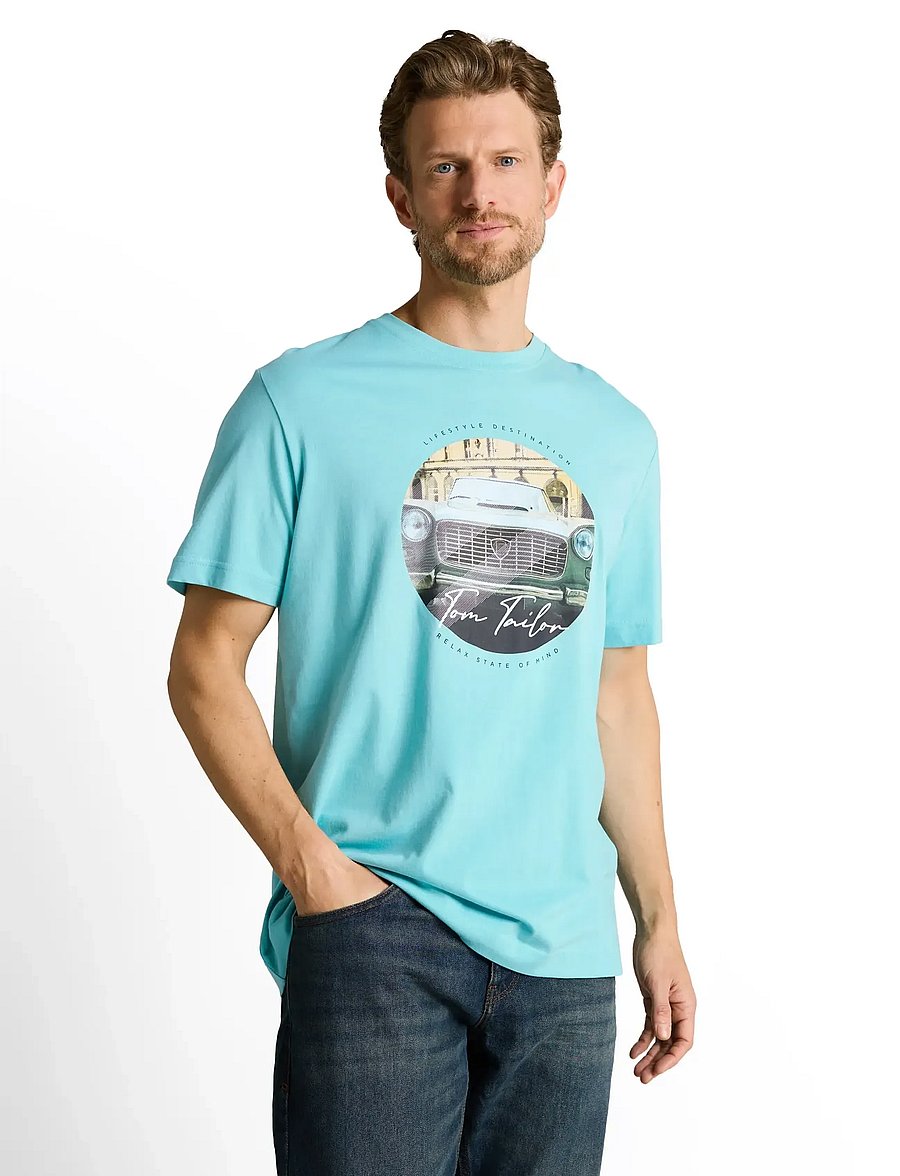 Tom Tailor - photoprint t-shirt - kurzärmelige t-shirts - river teal - 3
