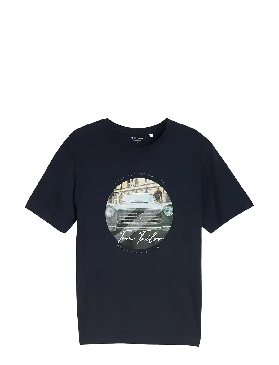 Tom Tailor - photoprint t-shirt - short-sleeved t-shirts - sky captain blue - 1