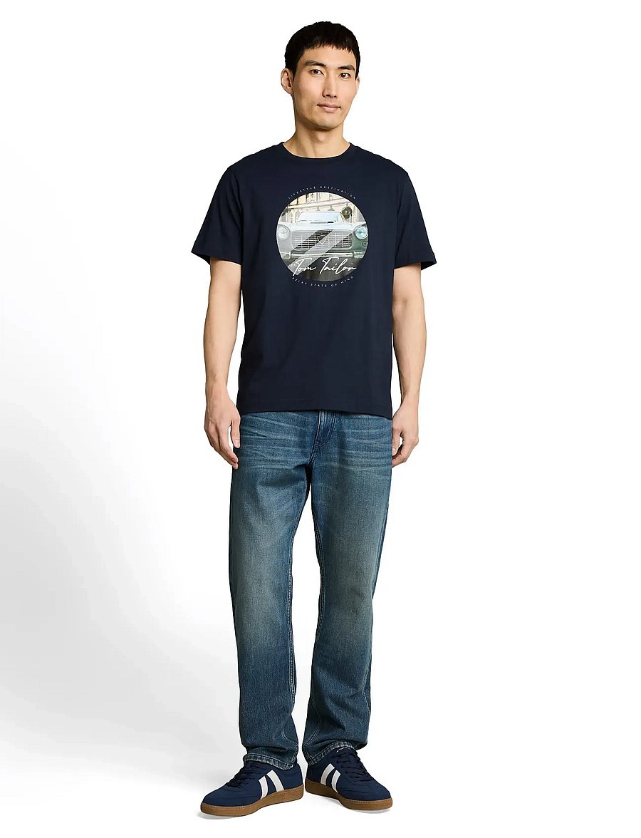 Tom Tailor - photoprint t-shirt - short-sleeved t-shirts - sky captain blue - 0
