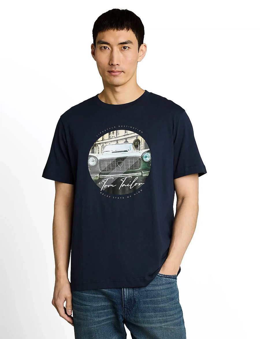 Tom Tailor - photoprint t-shirt - short-sleeved t-shirts - sky captain blue - 4