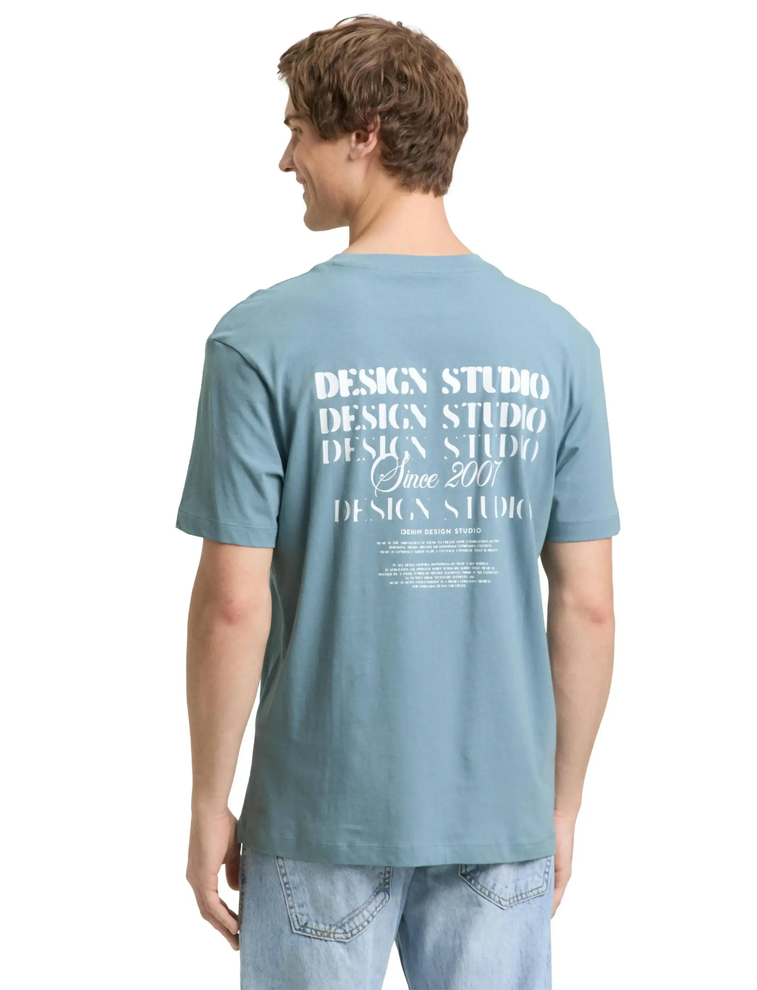 Tom Tailor - relaxed printed t-shirt - short-sleeved t-shirts - citadel blue - 2