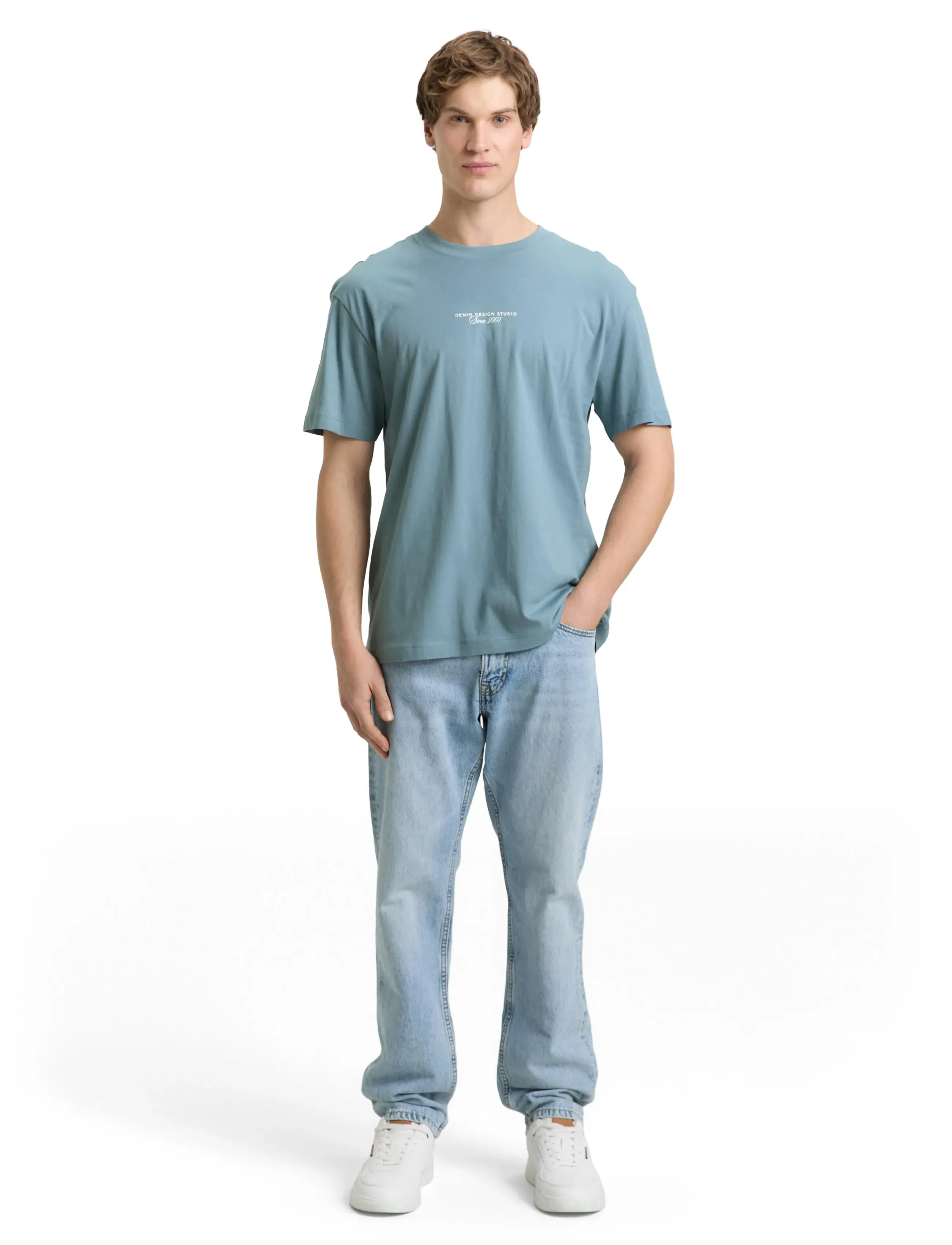 Tom Tailor - relaxed printed t-shirt - short-sleeved t-shirts - citadel blue - 3