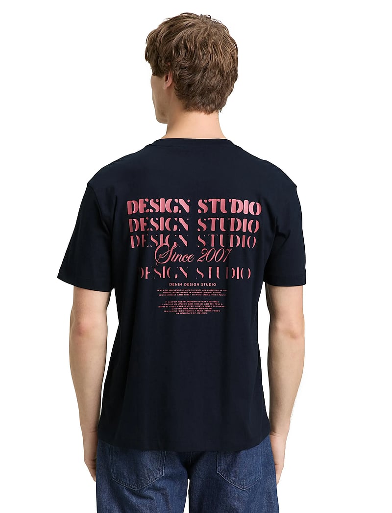 Tom Tailor - relaxed printed t-shirt - kortärmade t-shirts - sky captain blue - 2