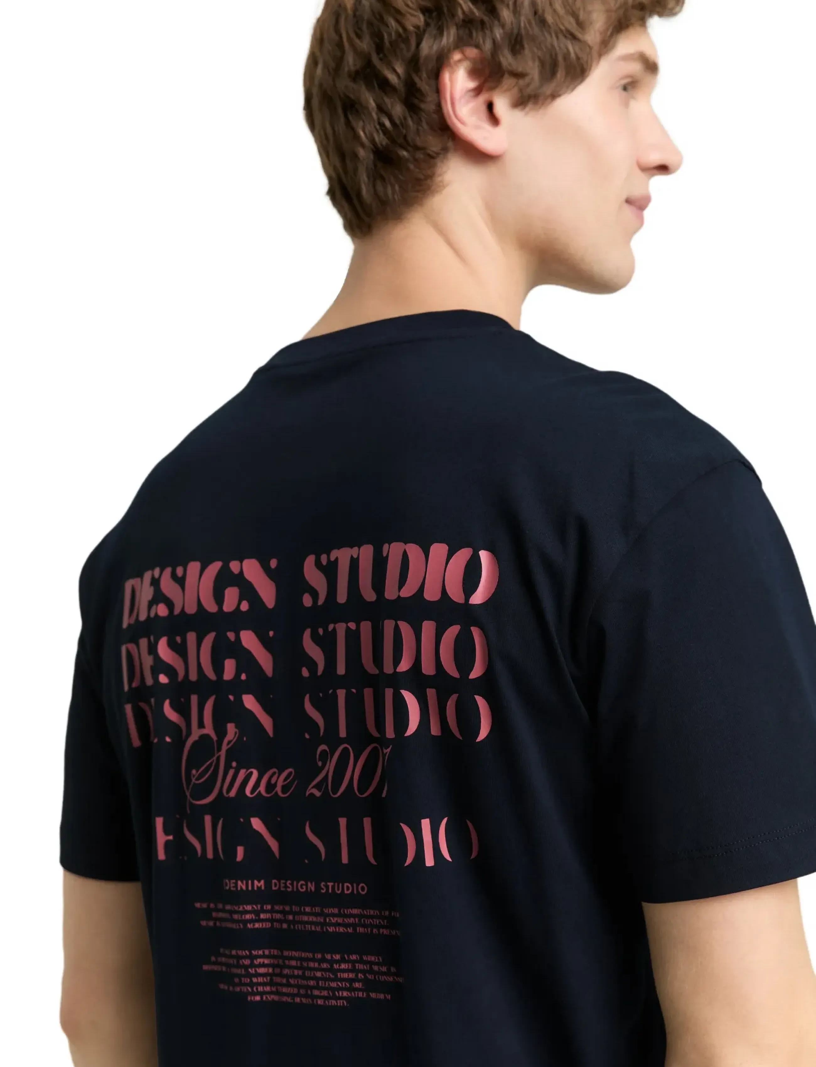 Tom Tailor - relaxed printed t-shirt - laveste priser - sky captain blue - 4