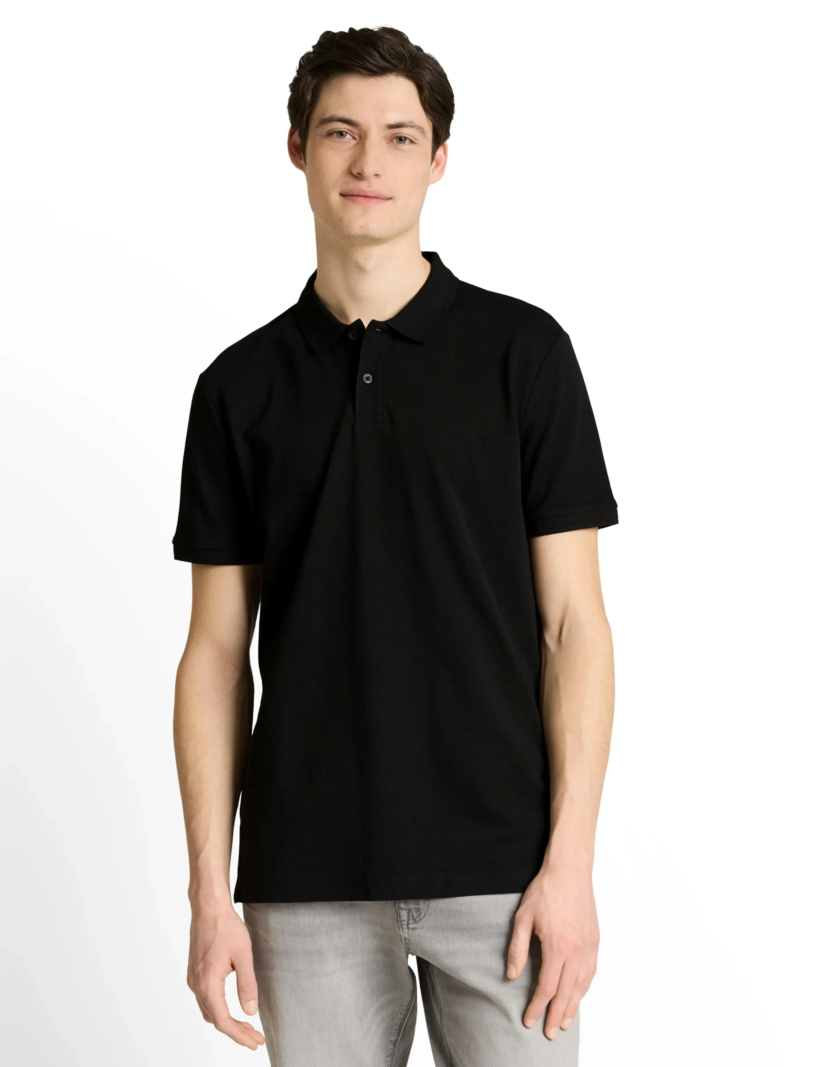 Tom Tailor Basic Polo, XXL, Polos, Schwarz - Short-sleeved, Männerswear