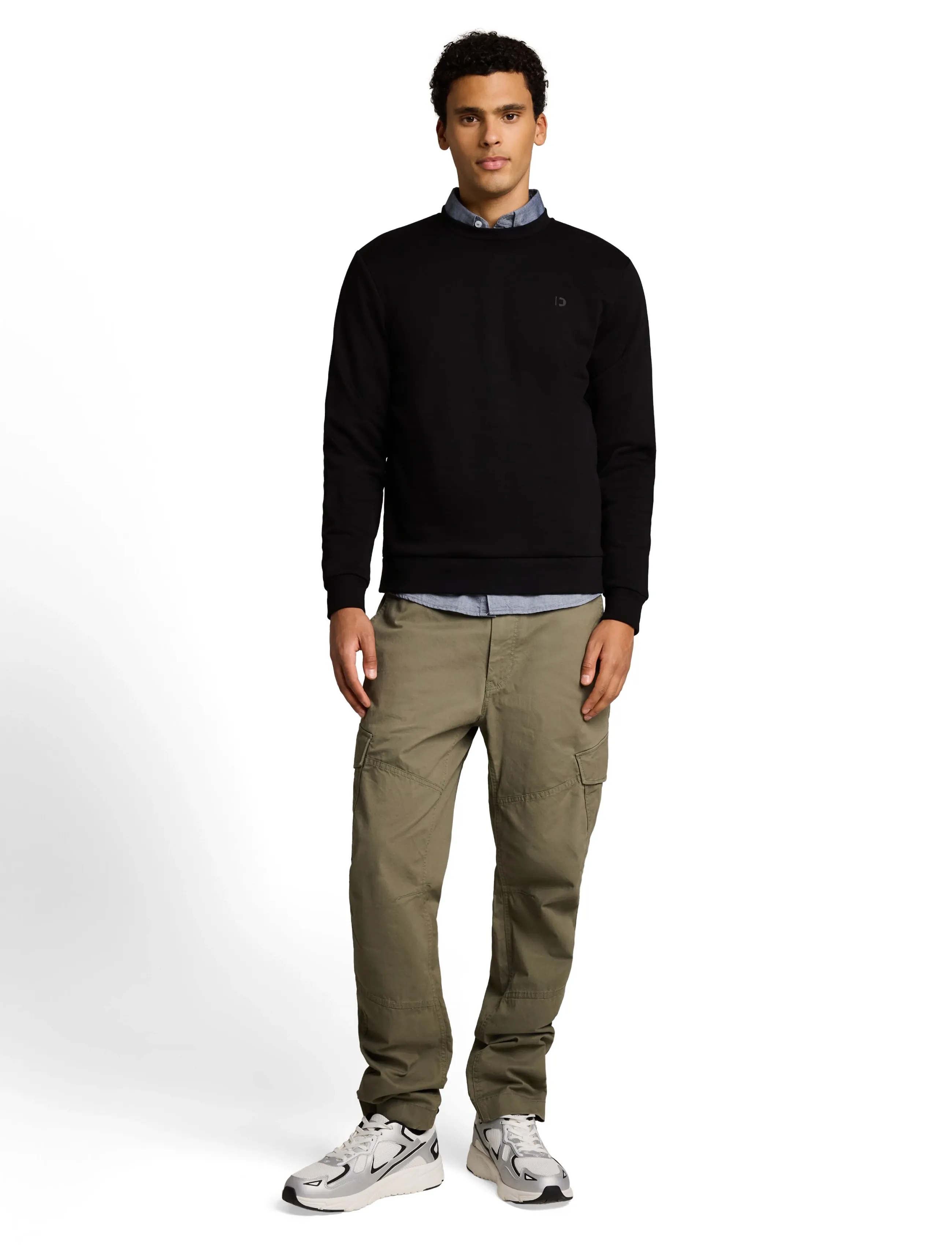 Tom Tailor Solid Crew Neck Sweatshirt, L, Black, Sweatshirts & Hættetrøjer > Sweatshirts, Herre