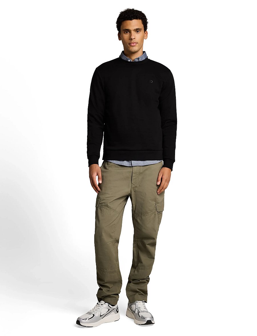 Tom Tailor - solid crew neck sweatshirt - sweatshirts - black - 0