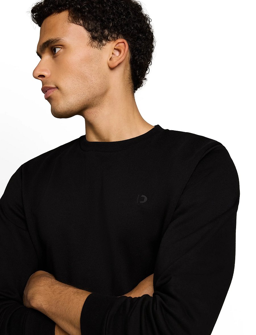 Tom Tailor - solid crew neck sweatshirt - sweatshirts - black - 4
