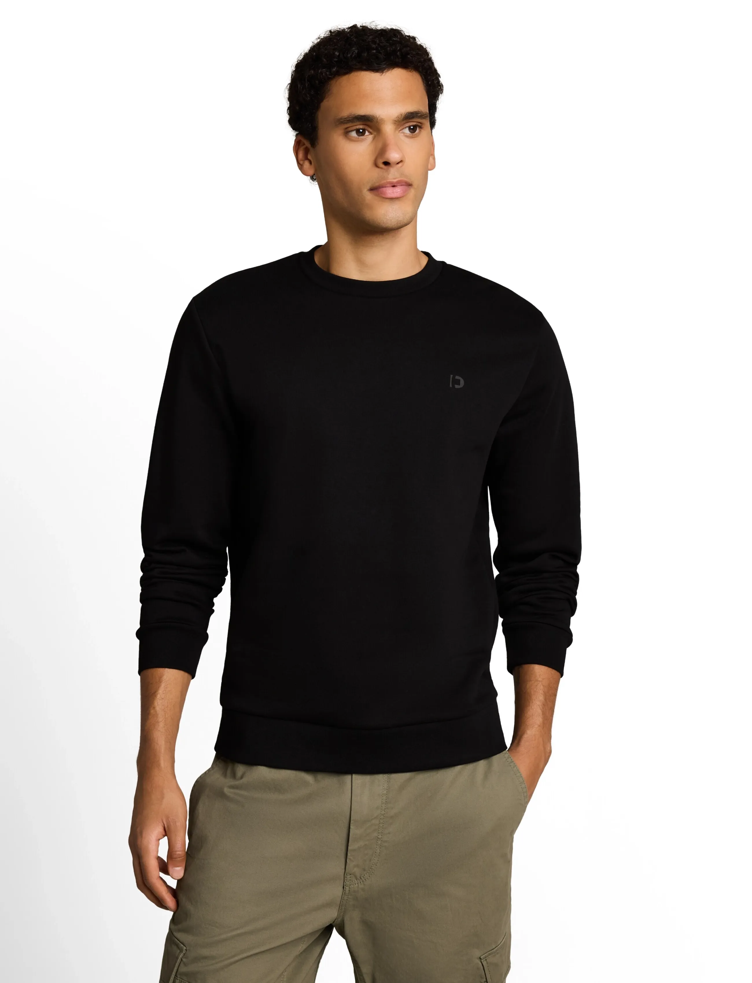 Tom Tailor - solid crew neck sweatshirt - sweatshirts - black - 5
