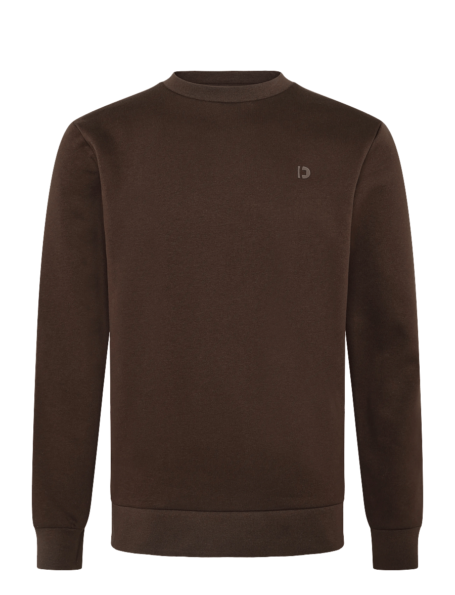 Tom Tailor - solid crew neck sweatshirt - kollektioner - cool dark brown - 1
