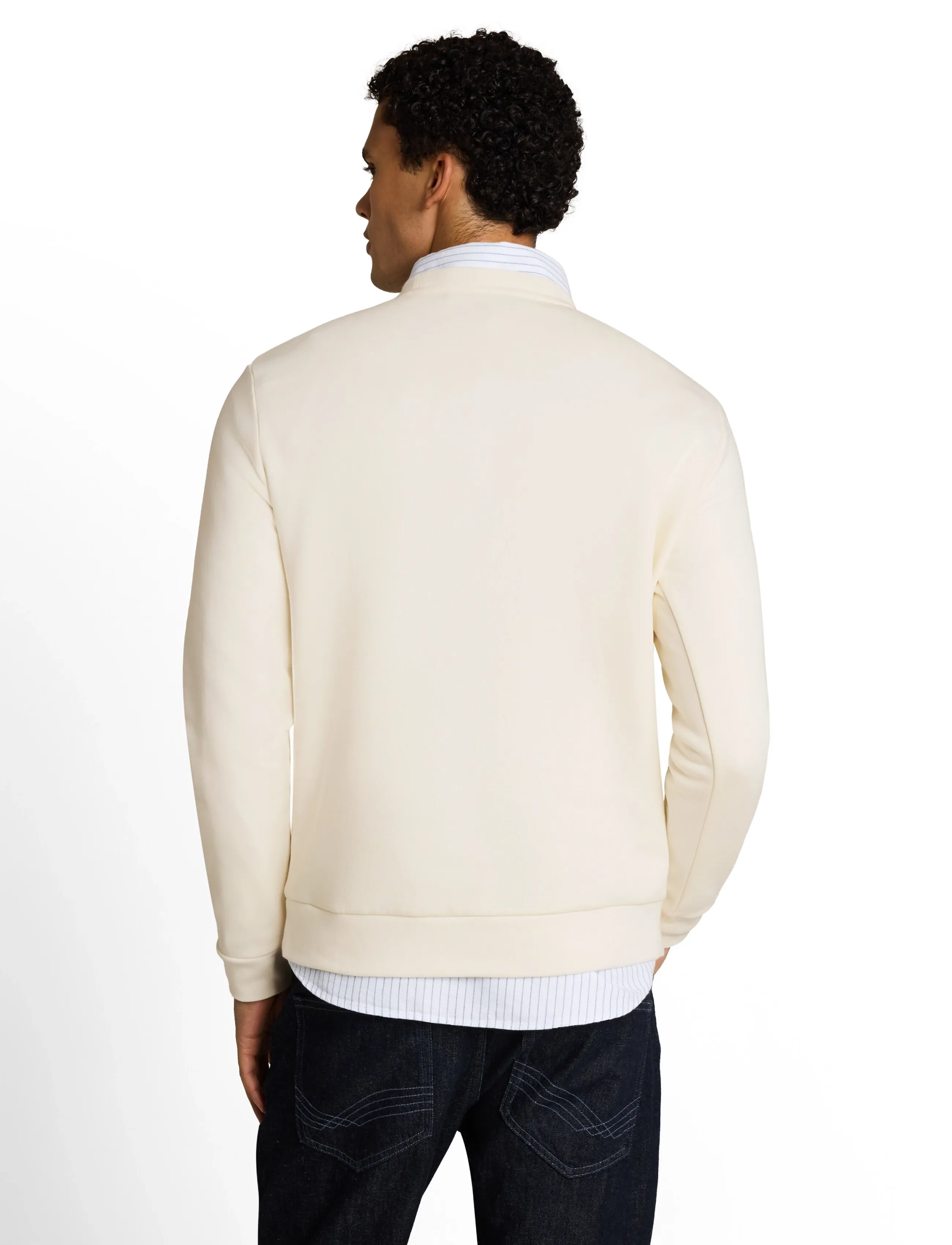 Tom Tailor - solid crew neck sweatshirt - sweatshirts - gardenia white - 3