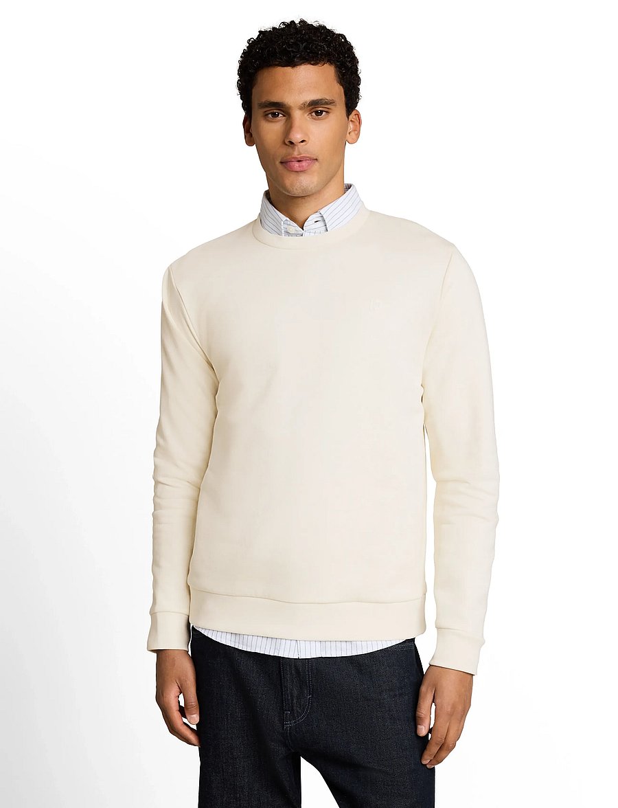 Tom Tailor - solid crew neck sweatshirt - sweatshirts - gardenia white - 4