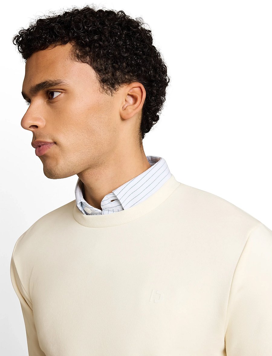 Tom Tailor - solid crew neck sweatshirt - sweatshirts - gardenia white - 5
