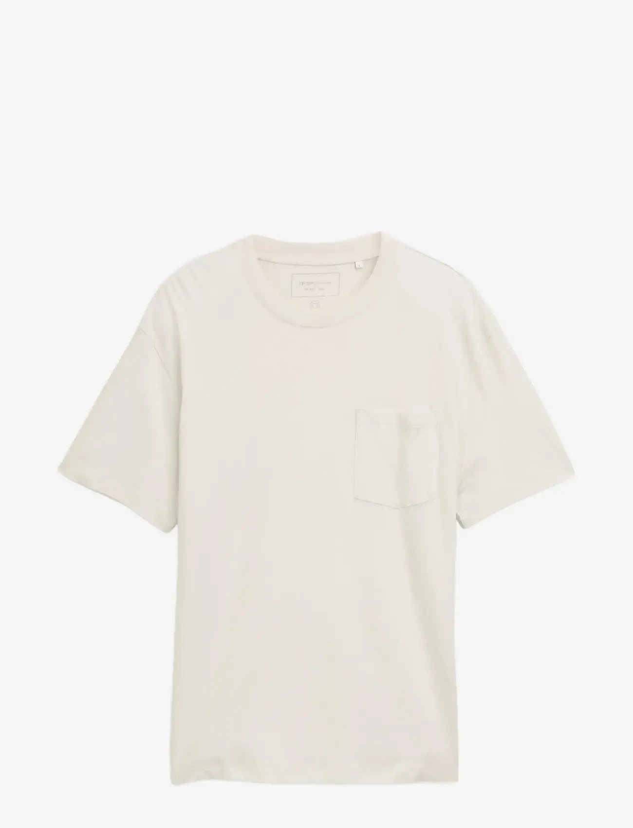 Tom Tailor - relaxed t-shirt with pocket - kortærmede t-shirts - greyish white - 1