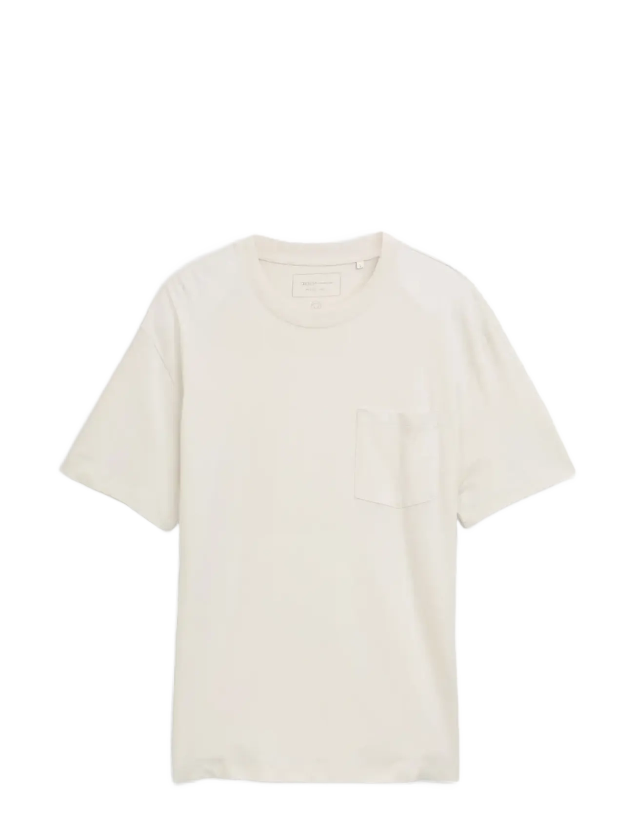 Tom Tailor relaxed t-shirt with pocket - T-shirts - GREYISH WHITE / grey