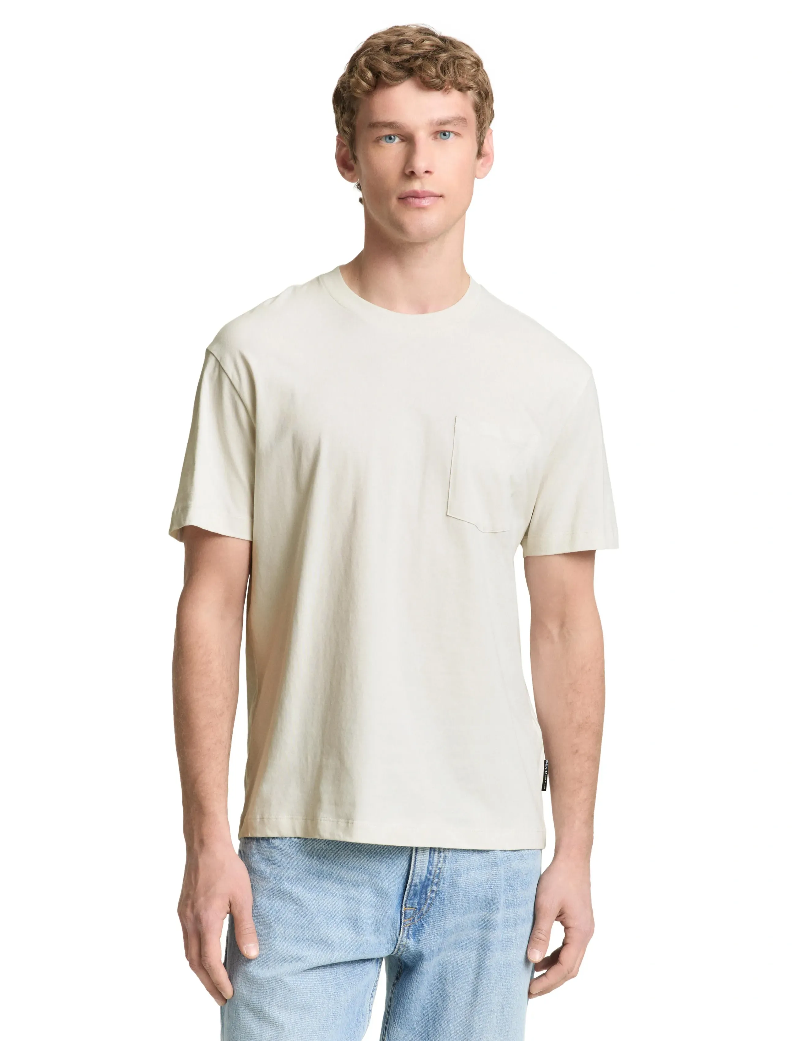 Tom Tailor relaxed t-shirt with pocket - Kollektionen - GREYISH WHITE / grey