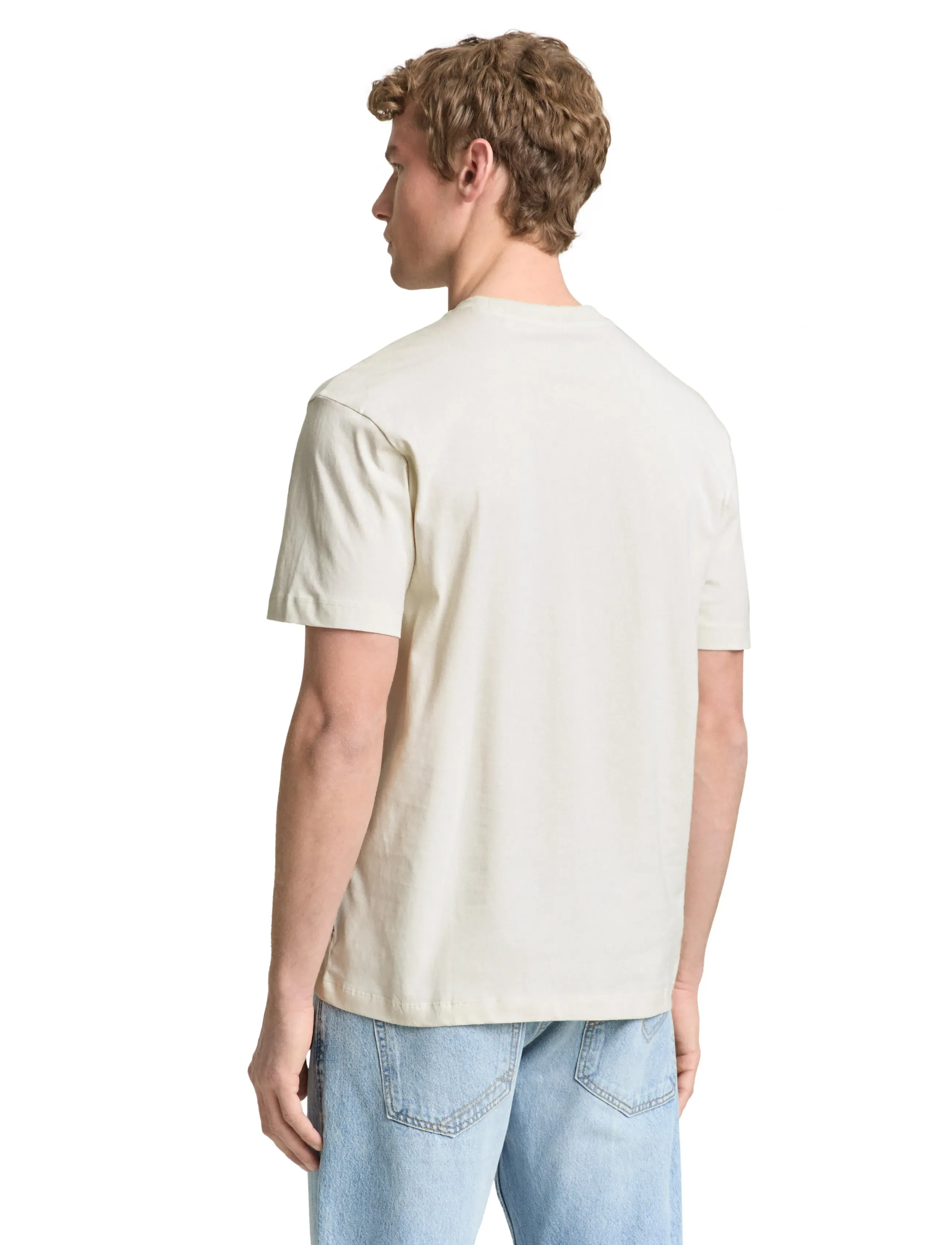 Tom Tailor - relaxed t-shirt with pocket - kortärmade t-shirts - greyish white - 2