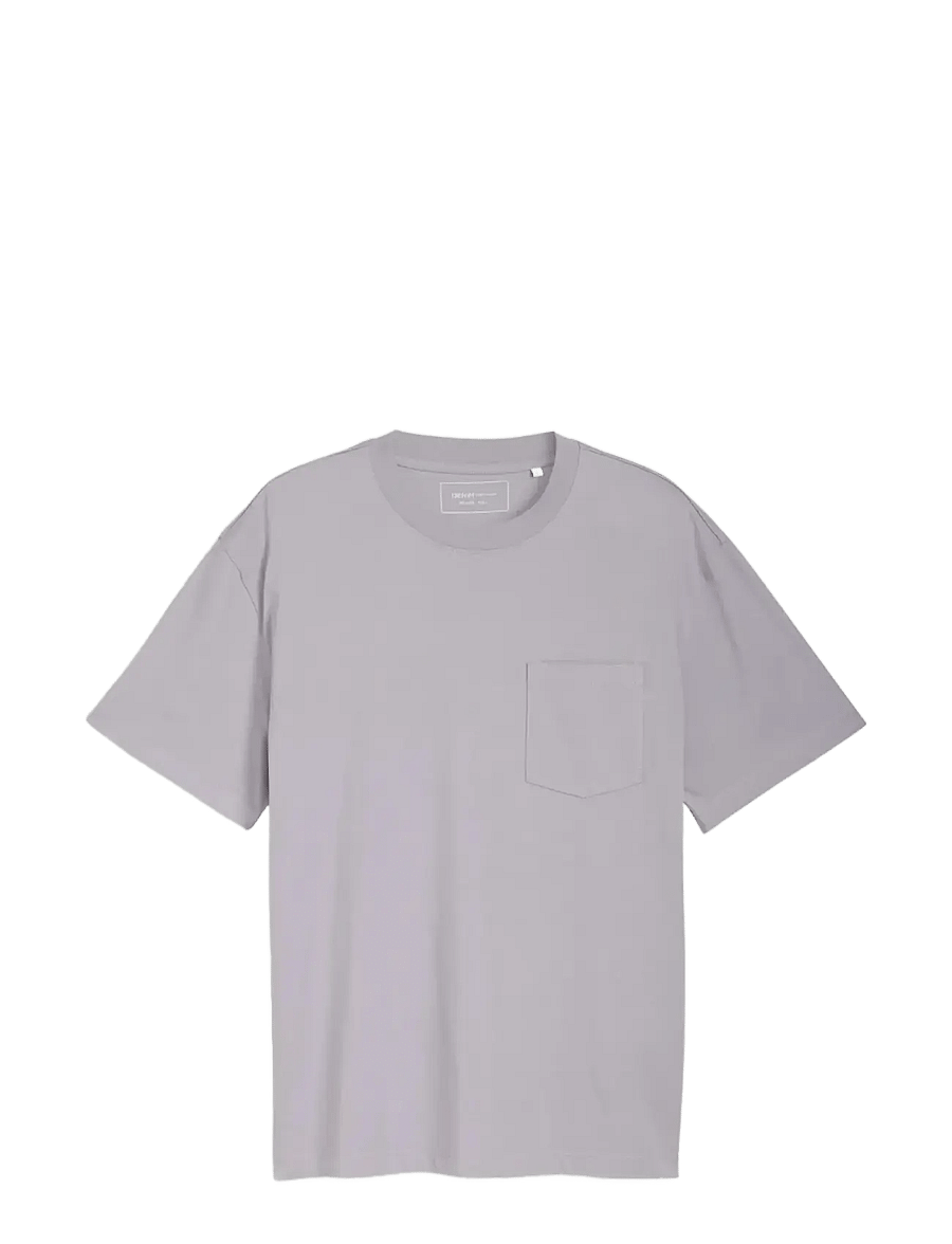 Tom Tailor - relaxed t-shirt with pocket - kurzärmelige t-shirts - soft lilac grey - 1