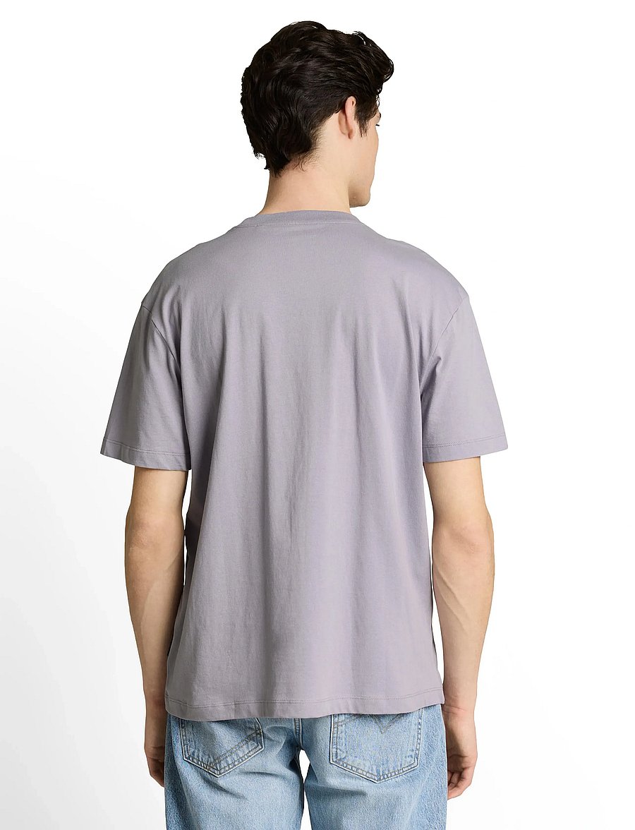 Tom Tailor - relaxed t-shirt with pocket - kurzärmelige t-shirts - soft lilac grey - 2