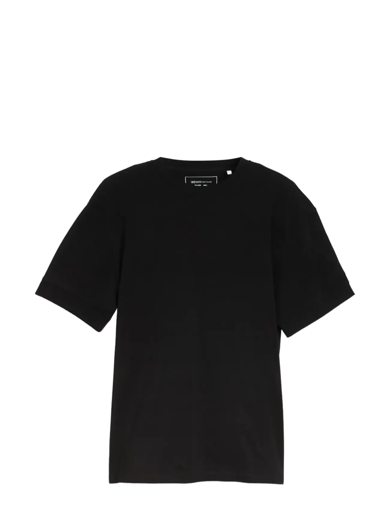 Tom Tailor relaxed rib sleeve t-shirt - TOM TAILOR - BLACK / black