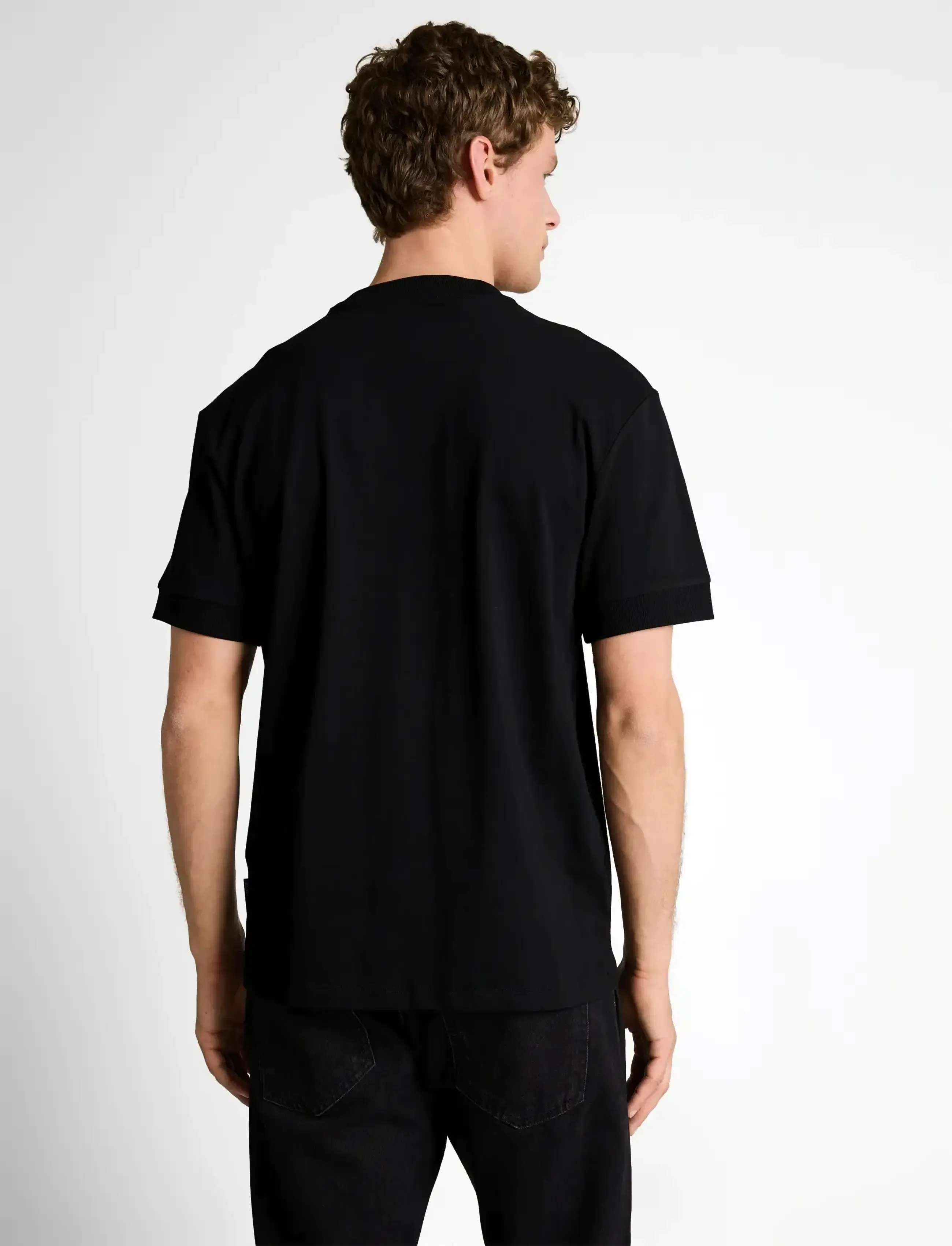 Tom Tailor - relaxed rib sleeve t-shirt - short-sleeved t-shirts - black - 3