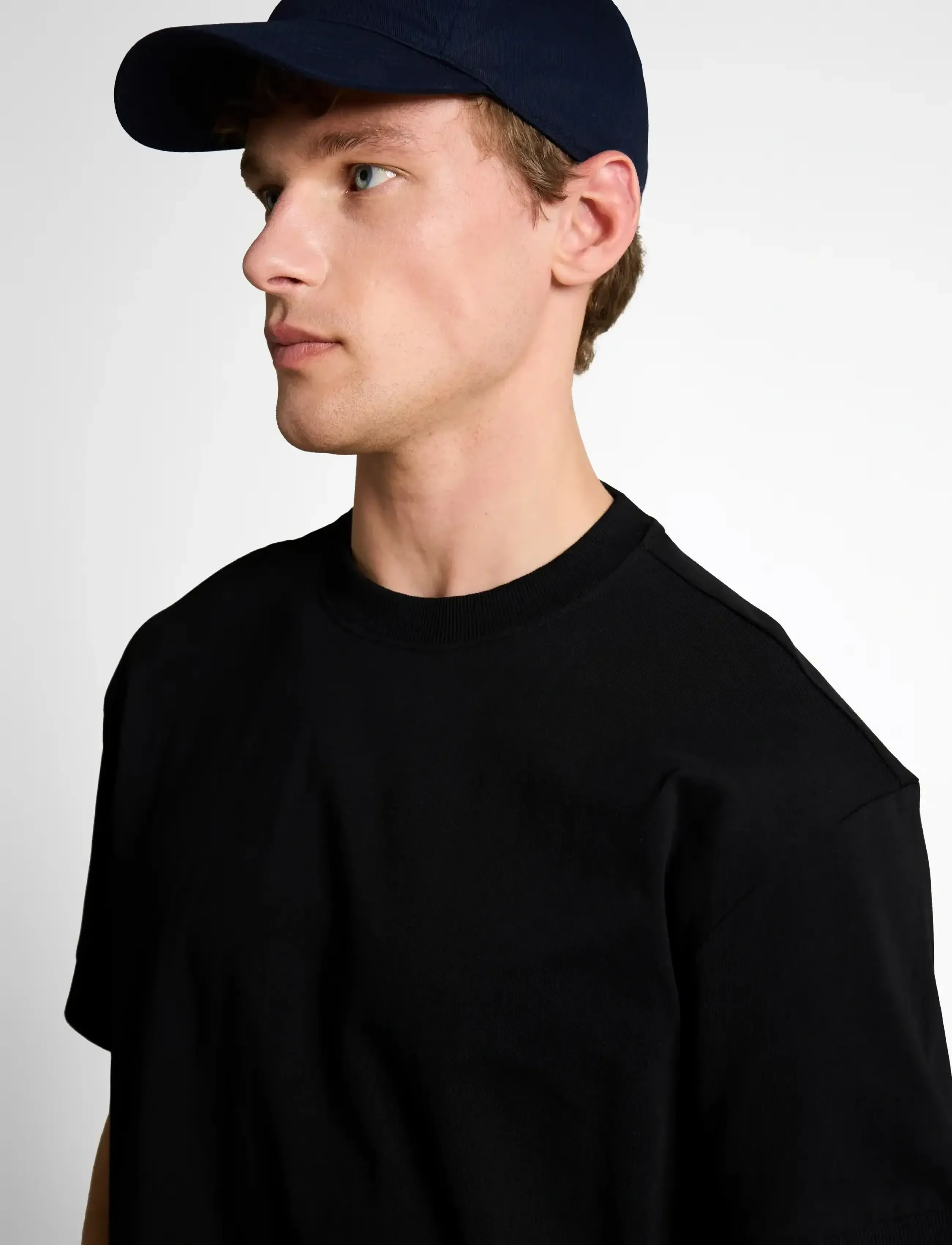 Tom Tailor - relaxed rib sleeve t-shirt - short-sleeved t-shirts - black - 4