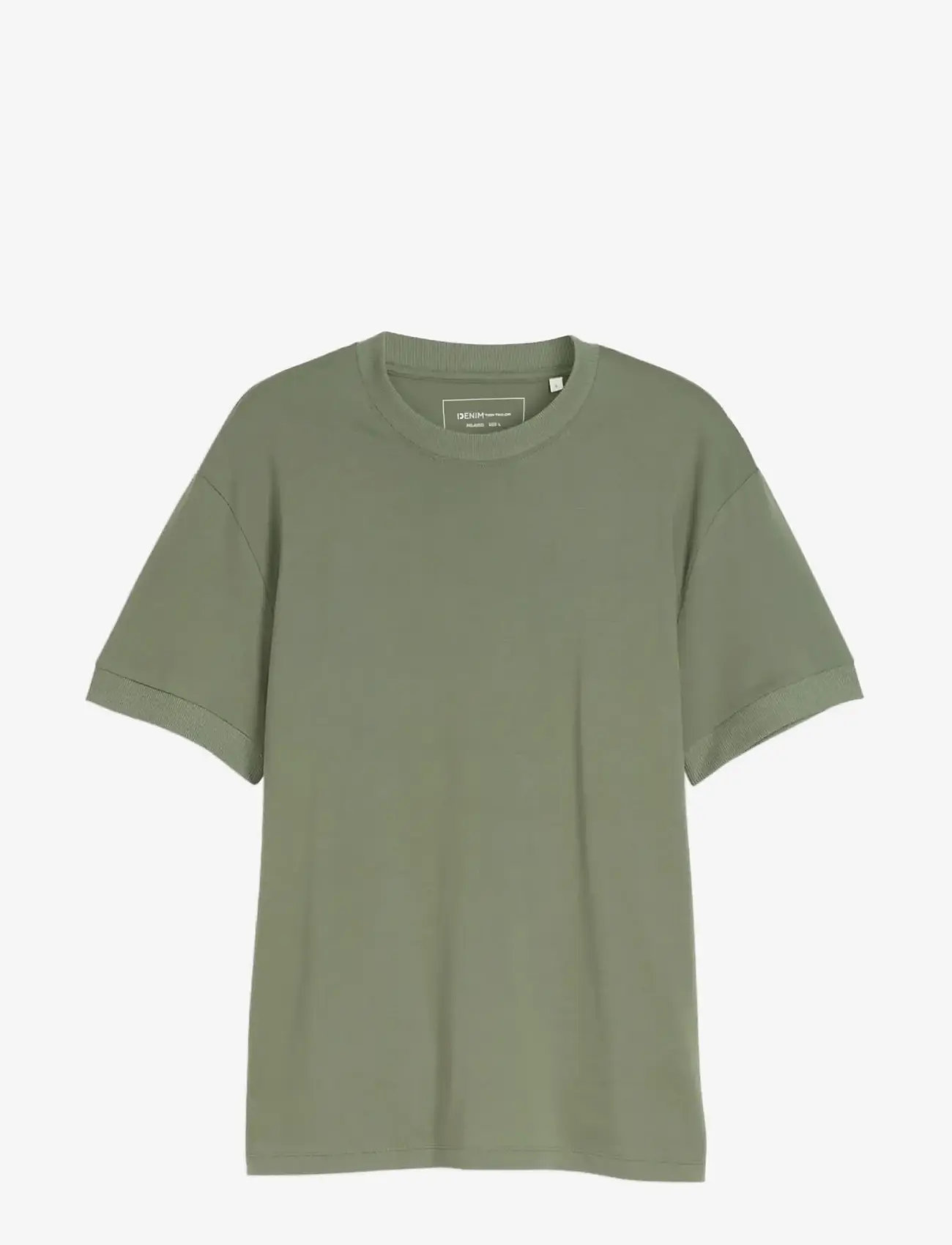Tom Tailor - relaxed rib sleeve t-shirt - kortærmede t-shirts - sea spray - 1