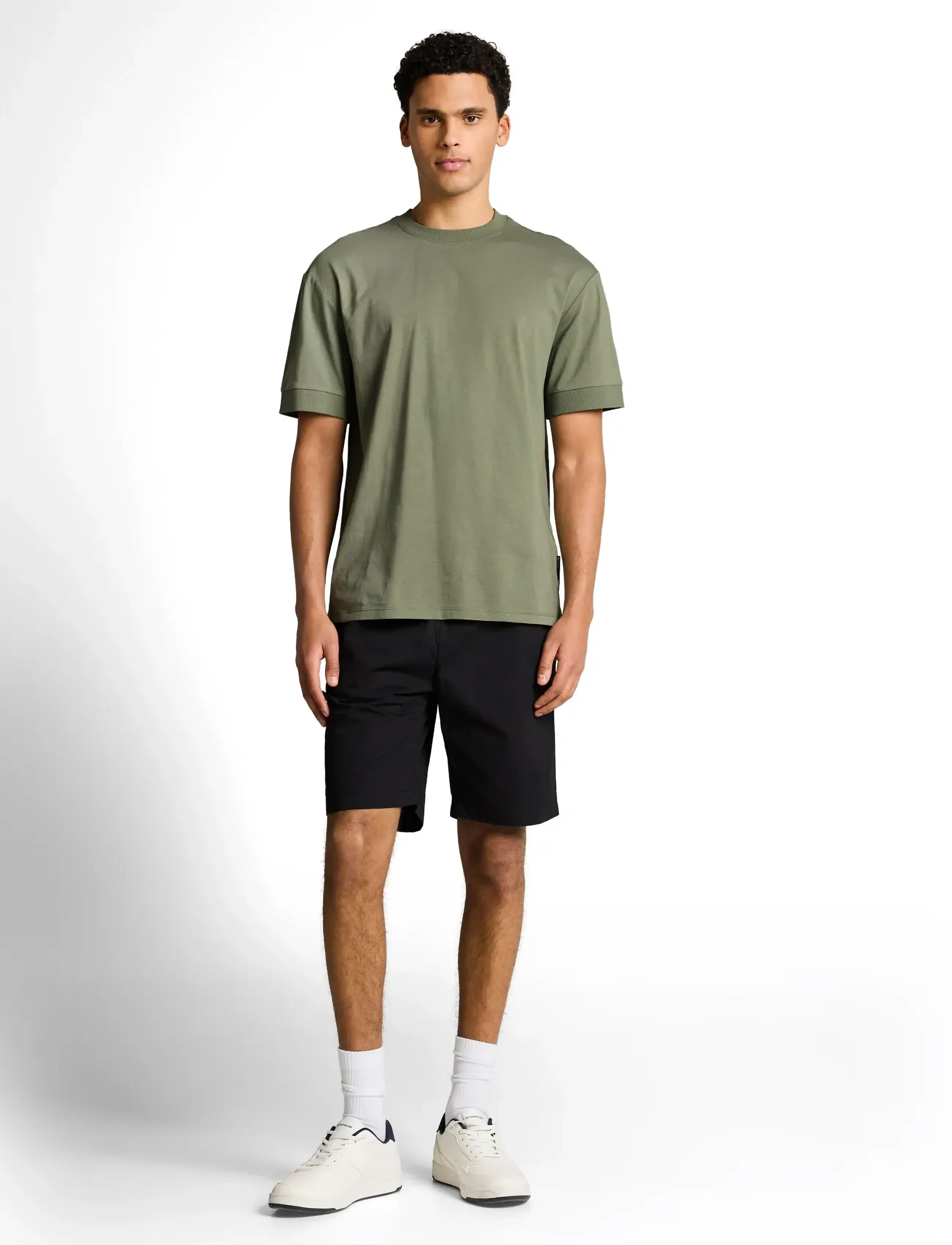 Tom Tailor relaxed rib sleeve t-shirt - Clothing - SEA SPRAY / khaki/green
