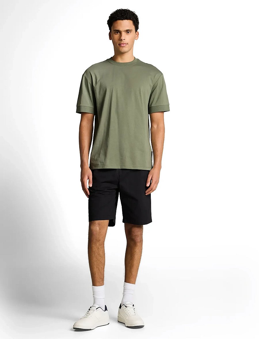 Tom Tailor - relaxed rib sleeve t-shirt - kurzärmelige t-shirts - sea spray - 0
