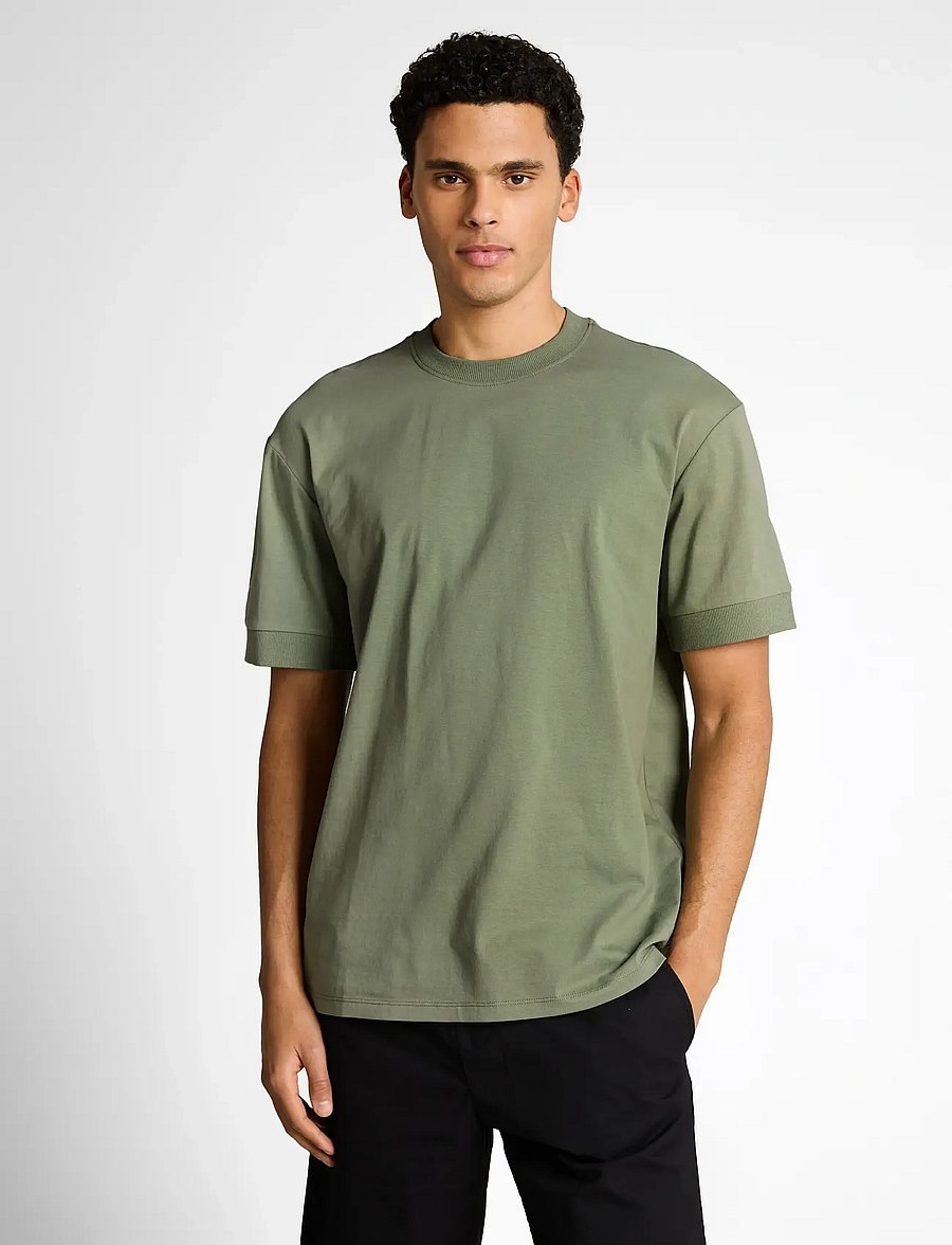 Tom Tailor - relaxed rib sleeve t-shirt - kurzärmelige t-shirts - sea spray - 3