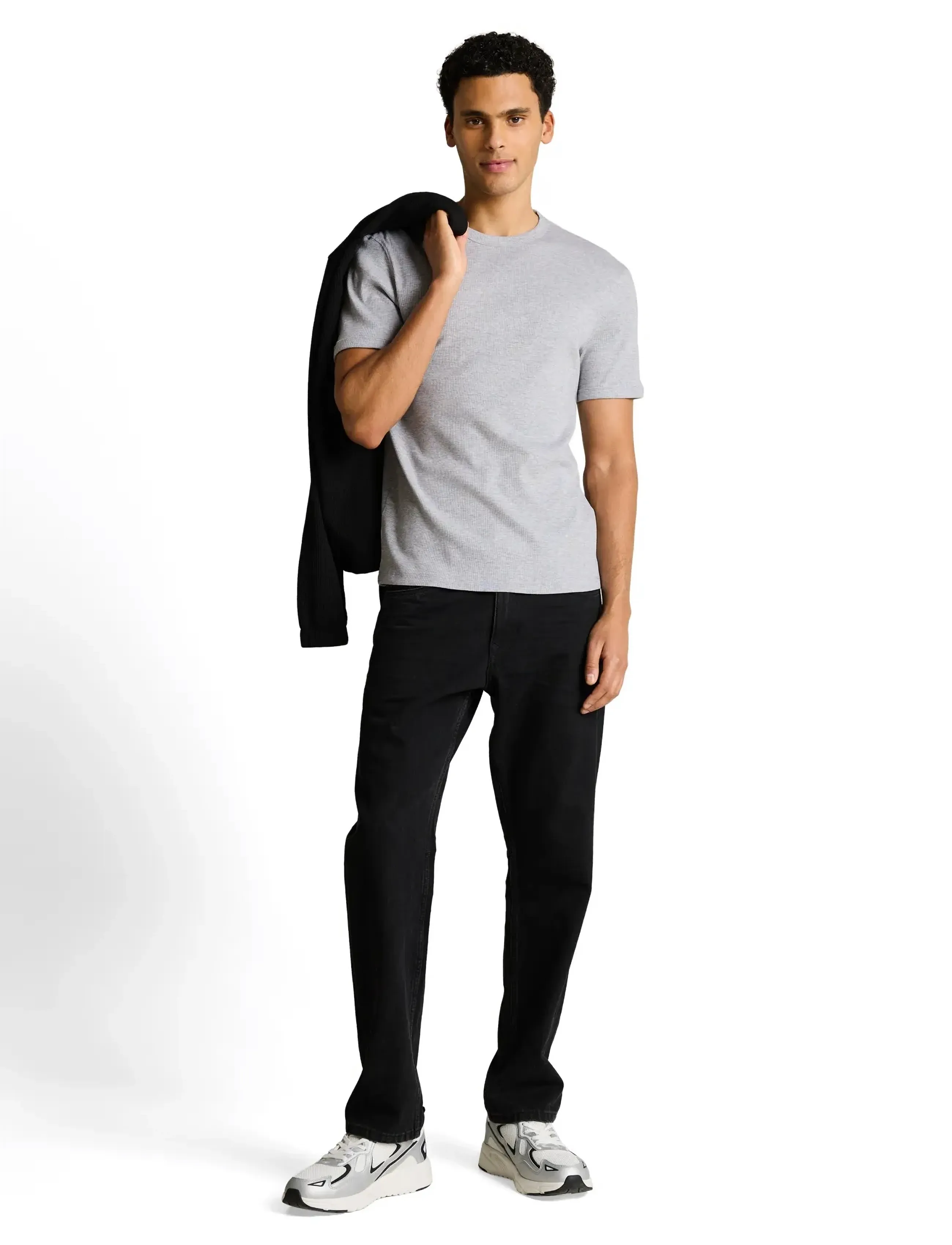 Tom Tailor slim fit rib t-shirt - T-shirts - LIGHT STONE GREY MELANGE / grey