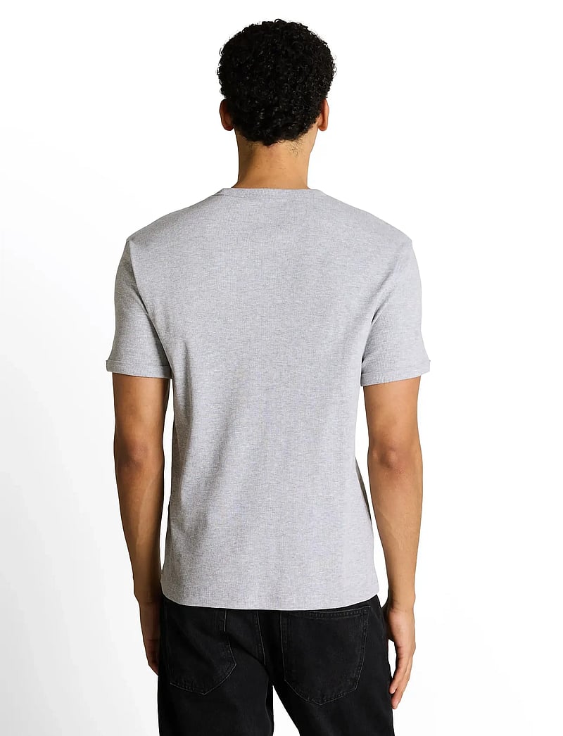 Tom Tailor - slim fit rib t-shirt - kortærmede t-shirts - light stone grey melange - 2