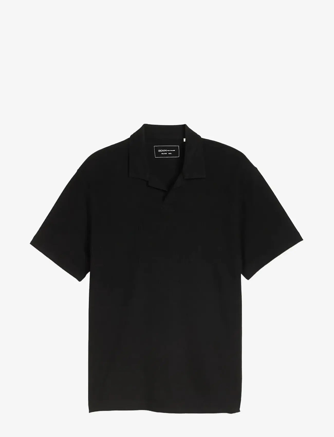 Tom Tailor - relaxed structured polo - kortärmade pikéer - black - 1
