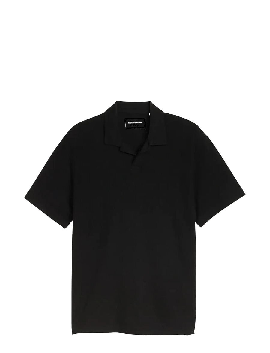 Tom Tailor - relaxed structured polo - kurzärmelig - black - 1