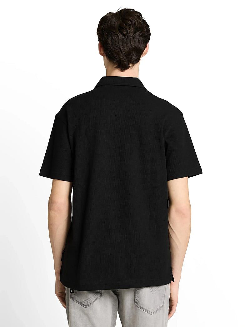 Tom Tailor - relaxed structured polo - kurzärmelig - black - 2
