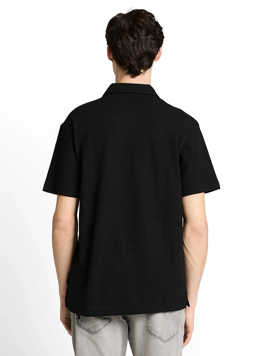 Tom Tailor - relaxed structured polo - kurzärmelig - black - 2