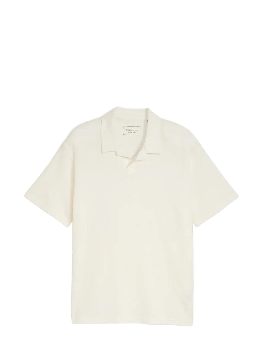 Tom Tailor - relaxed structured polo - kurzärmelig - wool white - 1