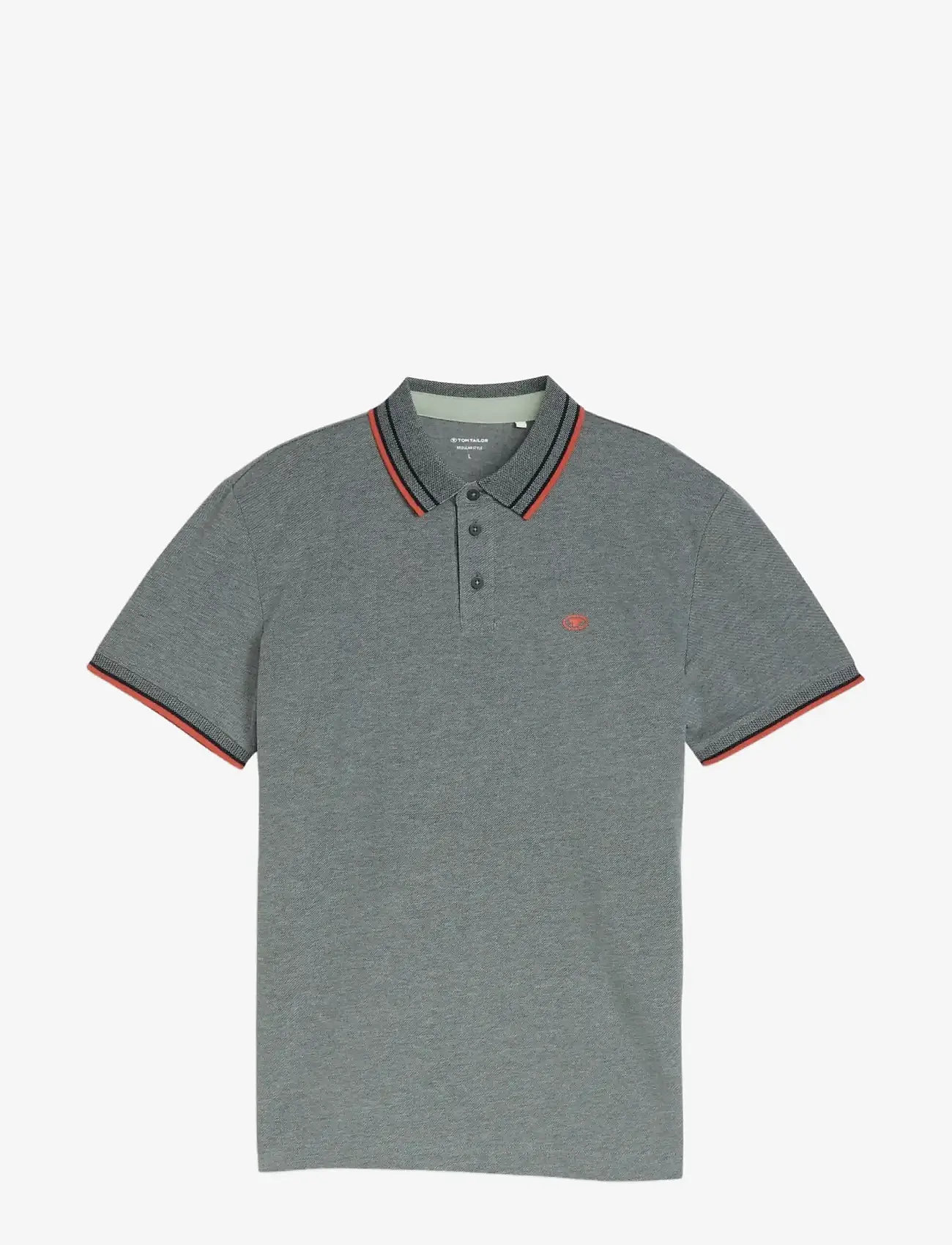 Tom Tailor - printed polo - kortärmade pikéer - greyish green two tone pique - 1