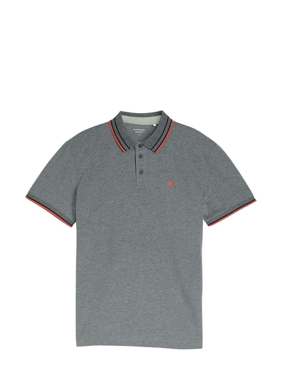 Tom Tailor - printed polo - kurzärmelig - greyish green two tone pique - 1