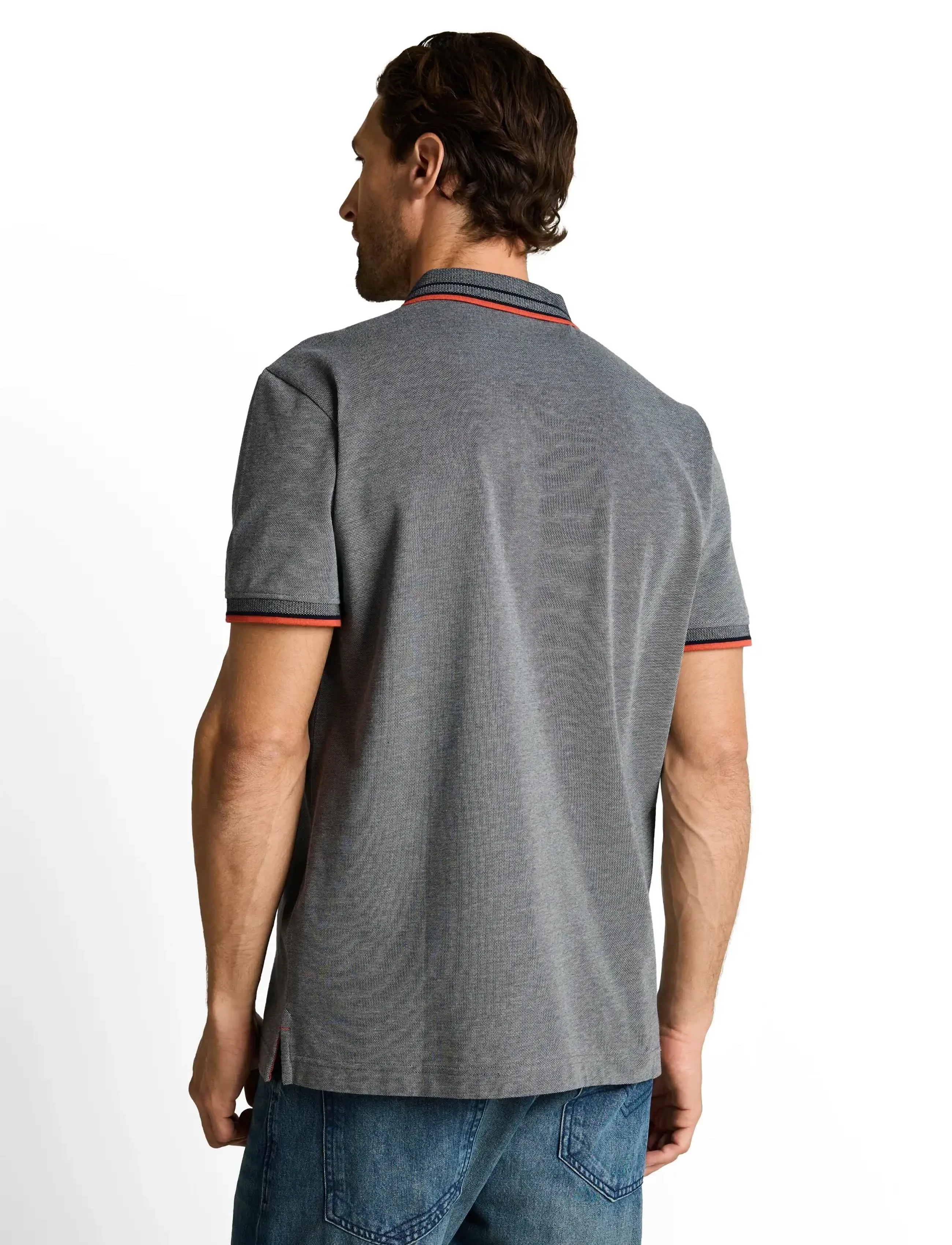 Tom Tailor Printed Polo, XL, Grey, Poloer > Kortærmede, Herre