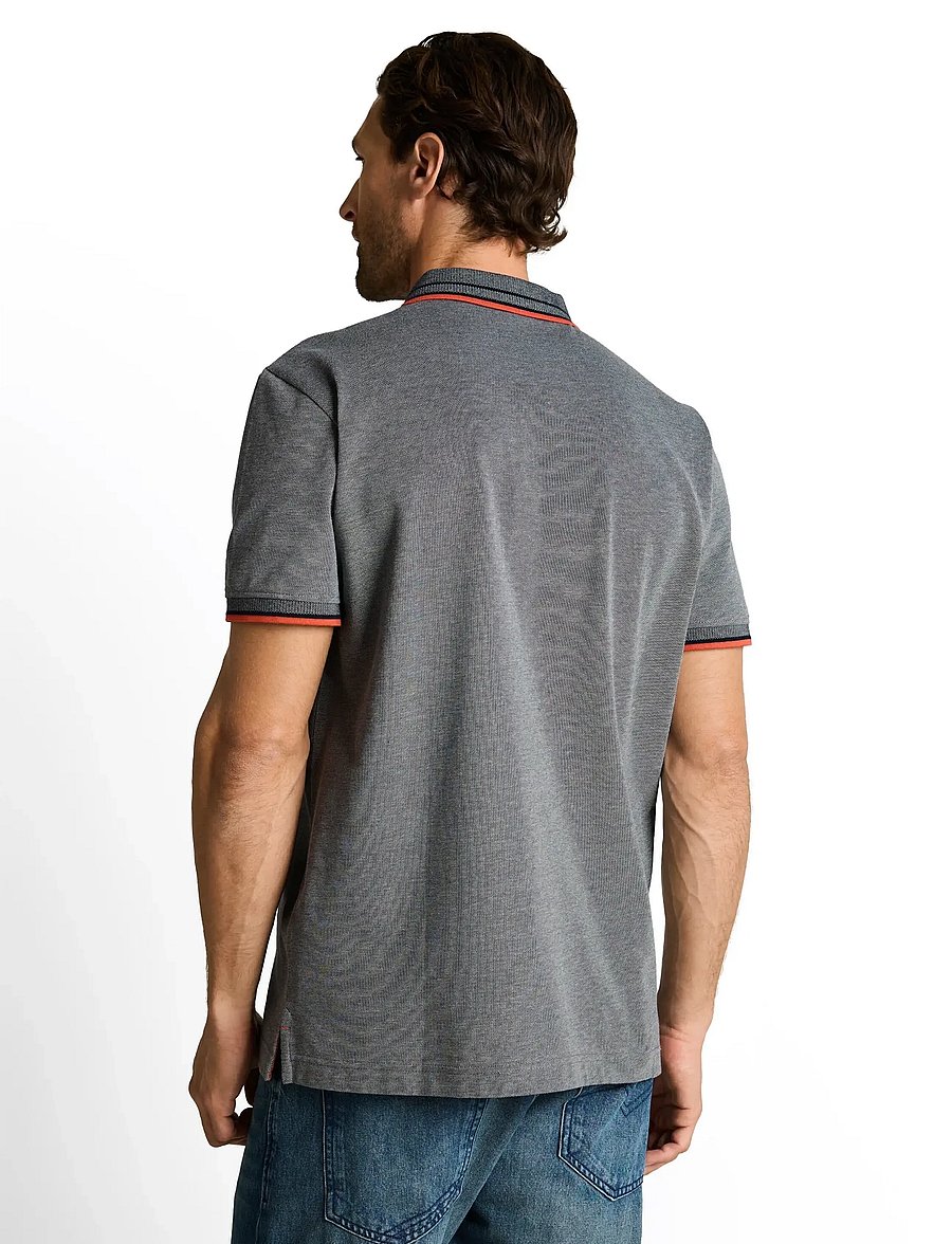 Tom Tailor - printed polo - kurzärmelig - greyish green two tone pique - 0