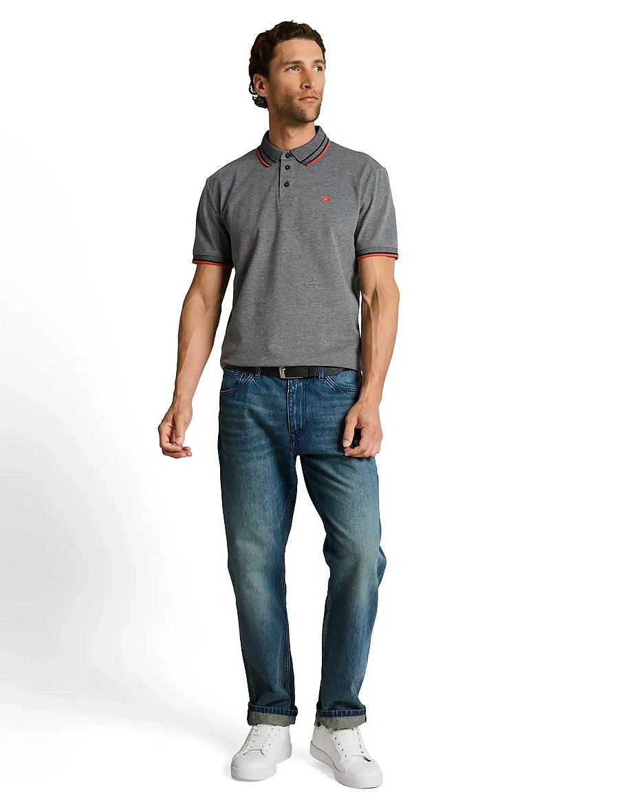 Tom Tailor - printed polo - kurzärmelig - greyish green two tone pique - 2