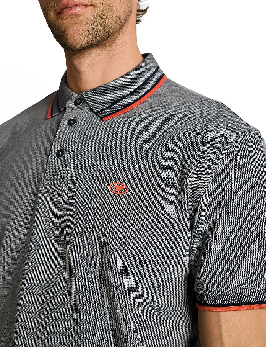 Tom Tailor - printed polo - kurzärmelig - greyish green two tone pique - 3