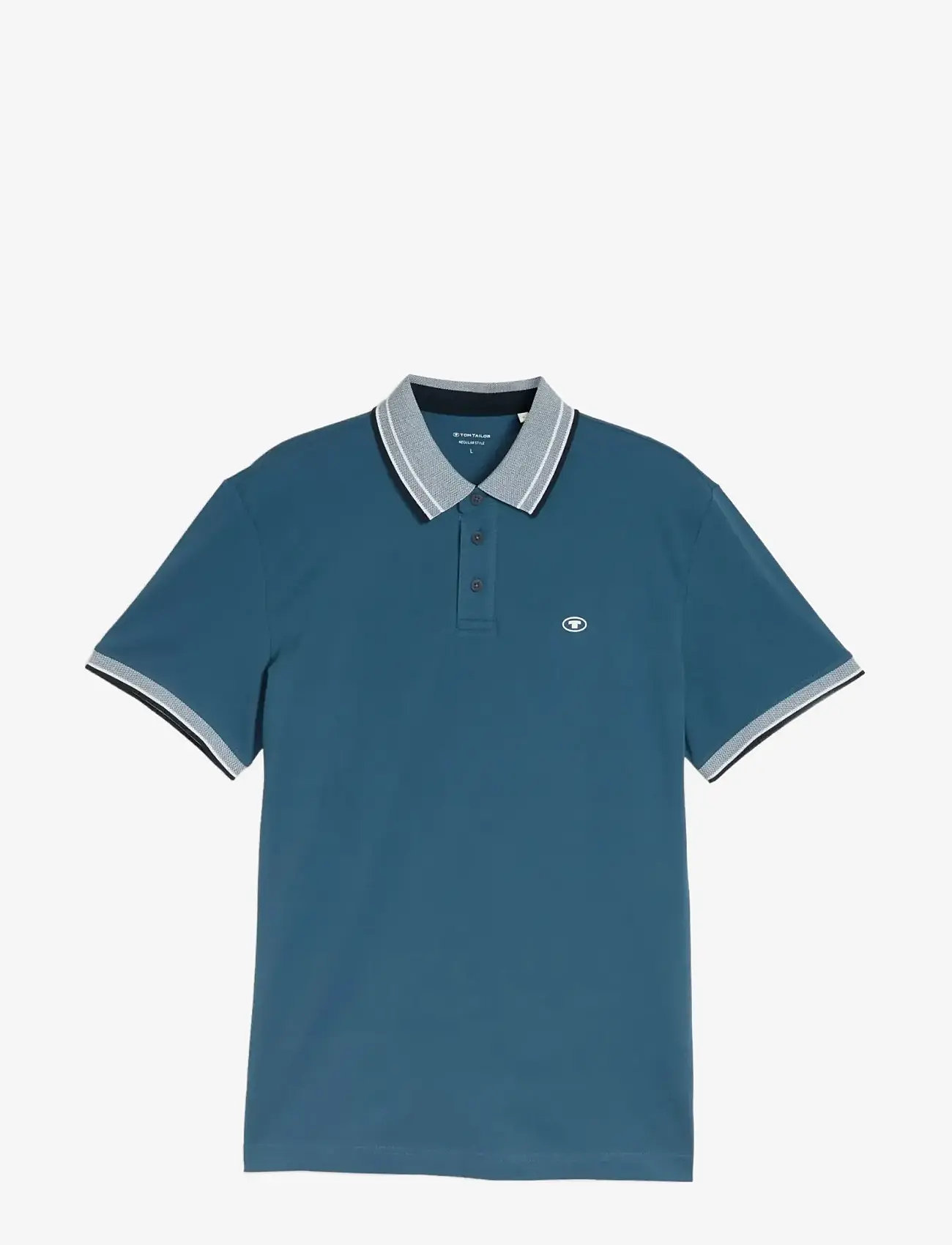Tom Tailor - printed polo - short-sleeved polos - real teal blue - 1