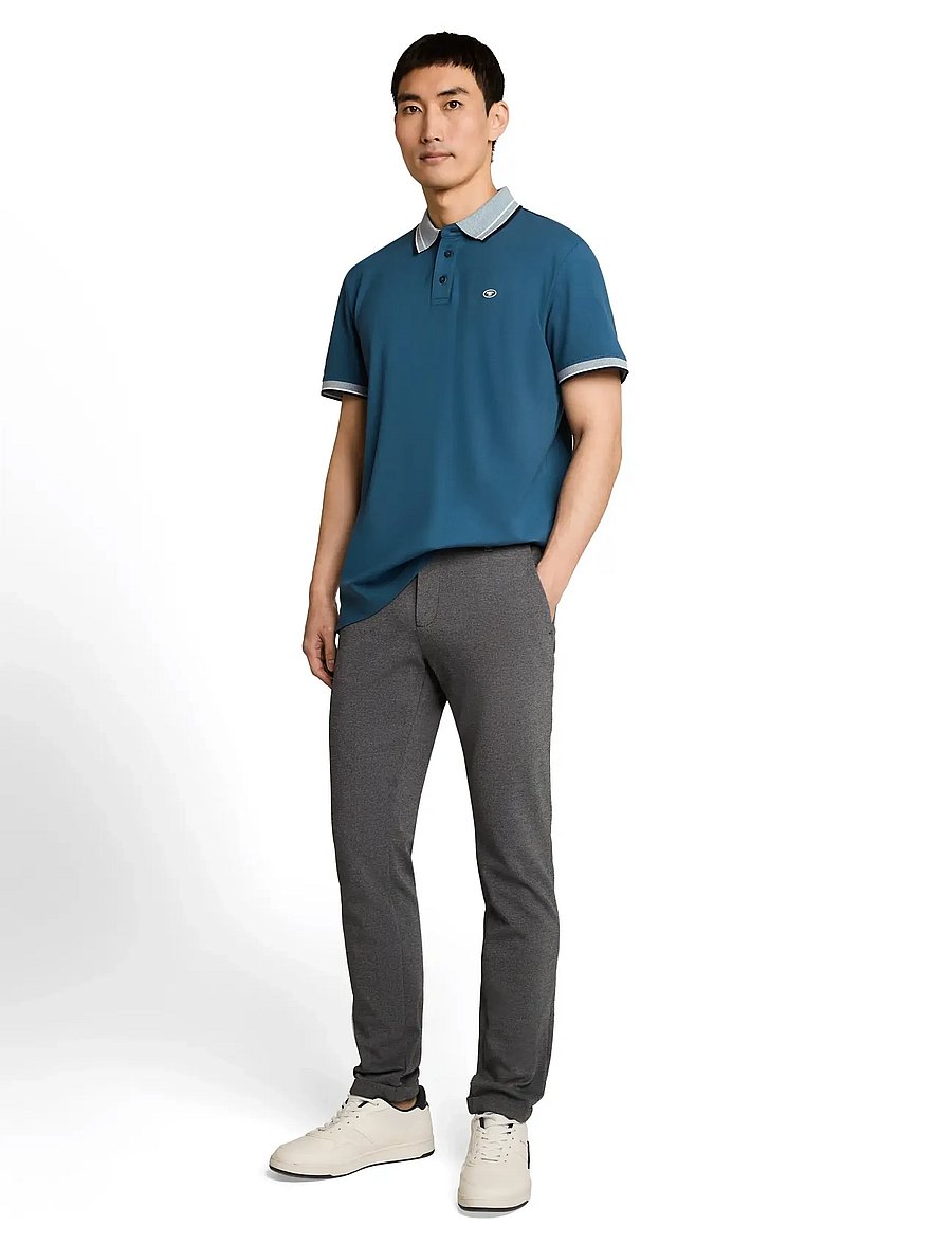 Tom Tailor - printed polo - kurzärmelig - real teal blue - 0